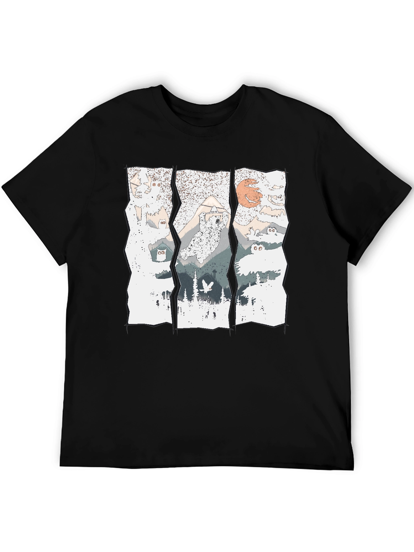 Mountain Owl T-Shirt - Graphic Print Tee