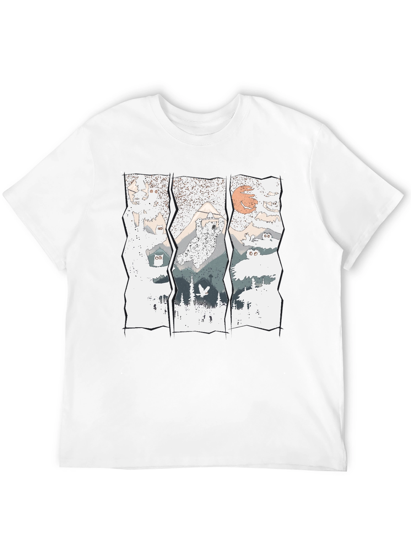 Mountain Owl T-Shirt - Graphic Print Tee