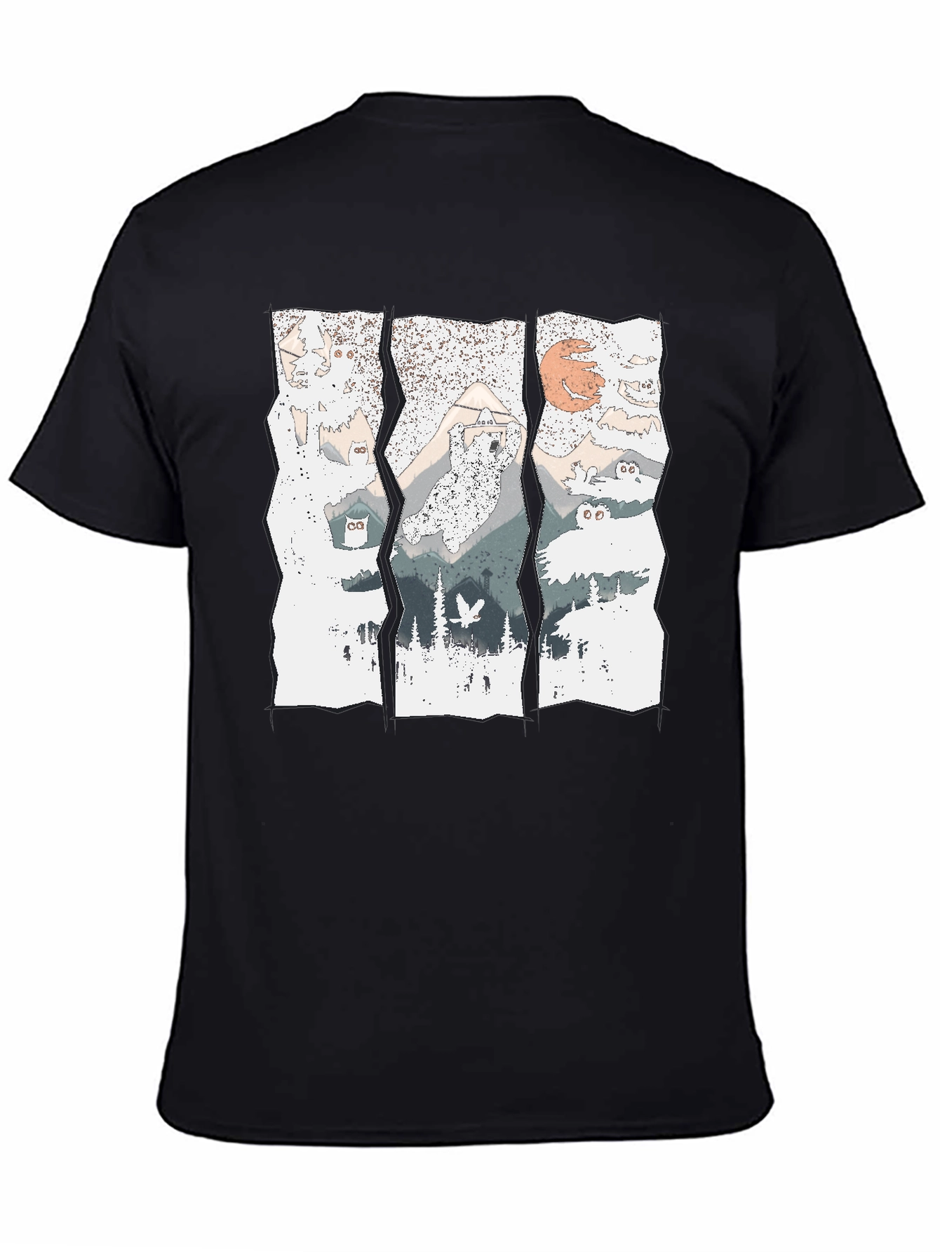 Mountain Owl T-Shirt - Graphic Print Tee