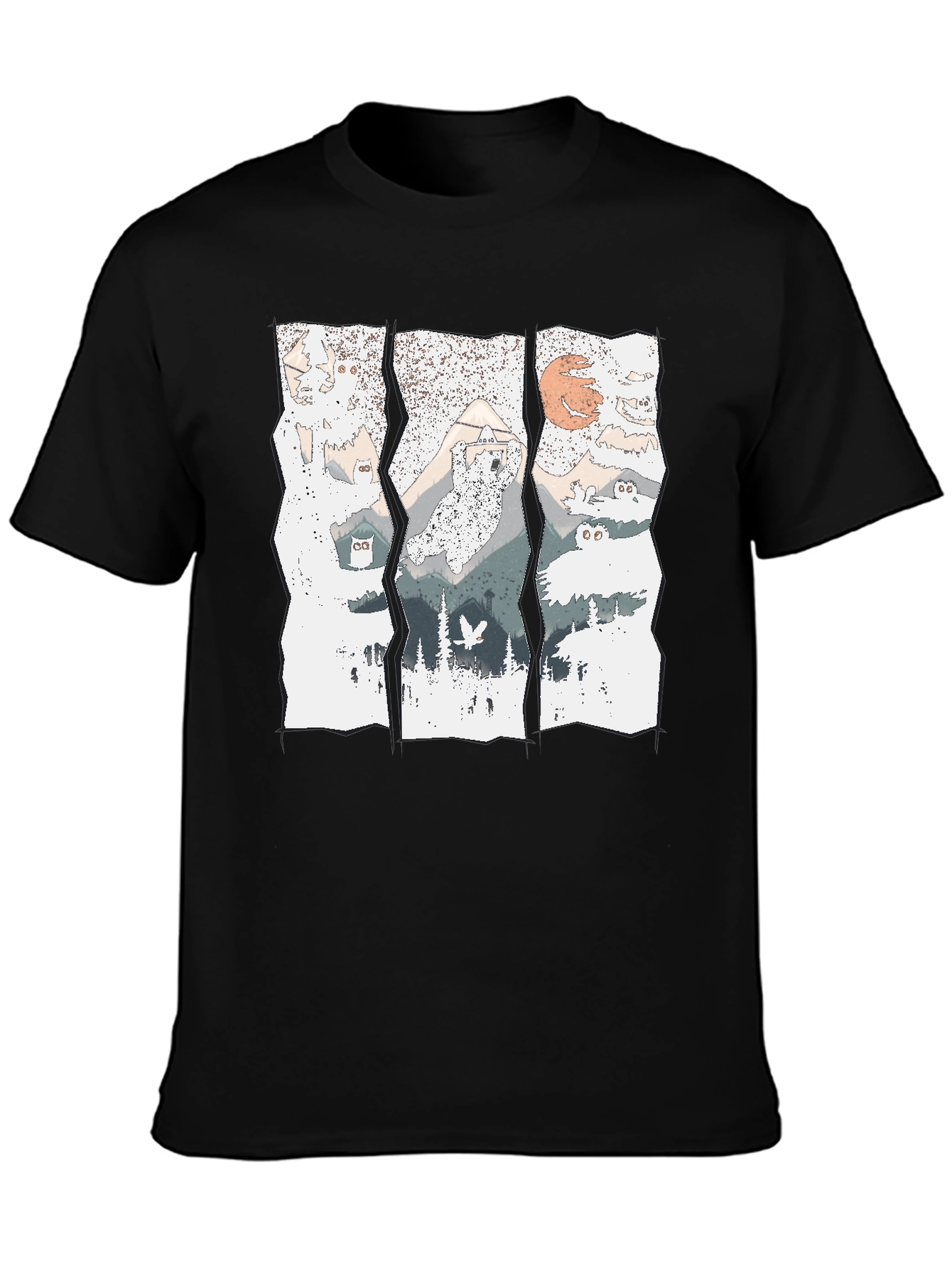 Mountain Owl T-Shirt - Graphic Print Tee