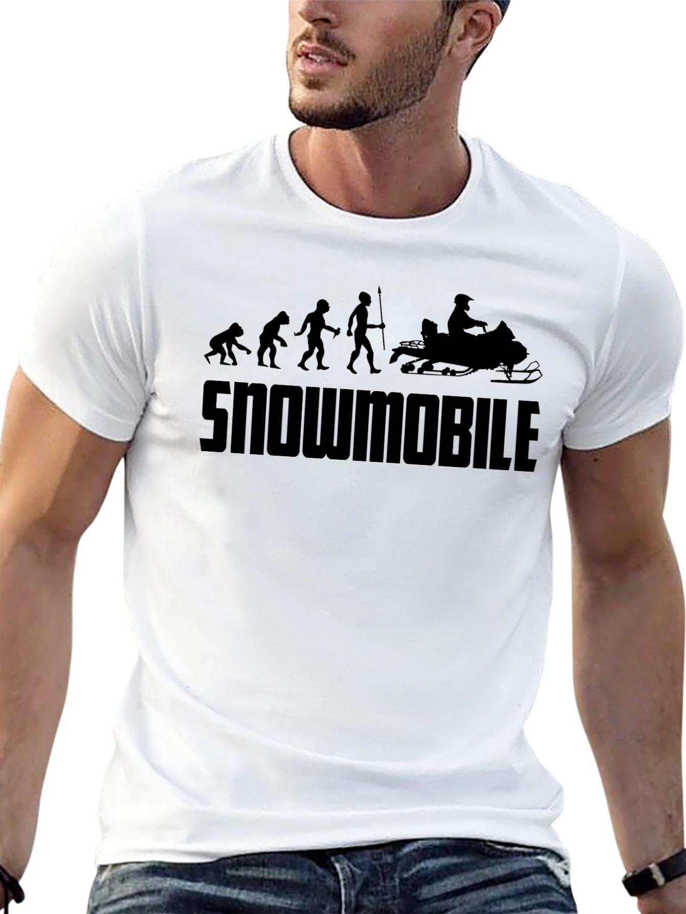Snowmobile Evolution Graphic T-Shirt - Black