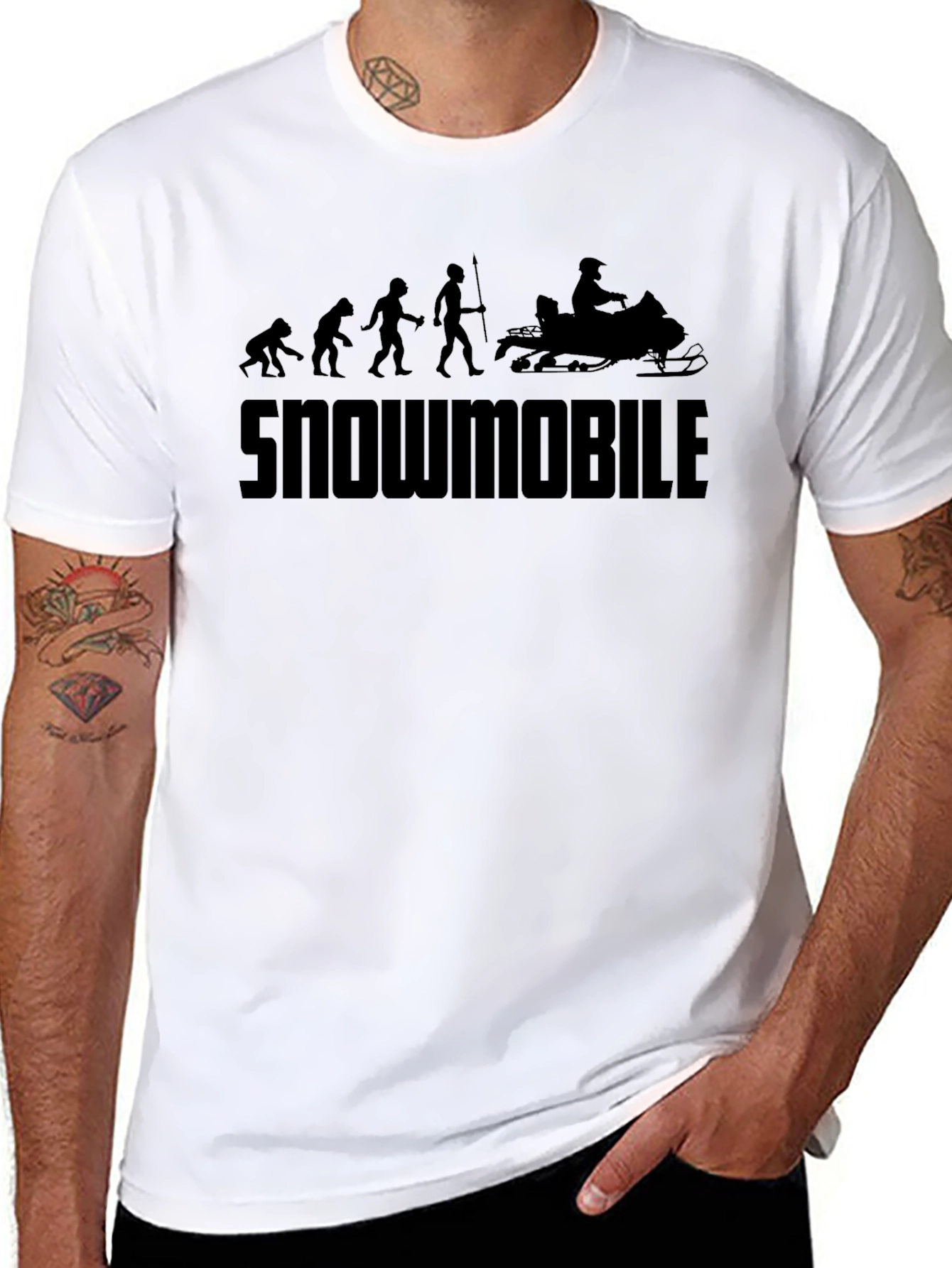 Snowmobile Evolution Graphic T-Shirt - Black
