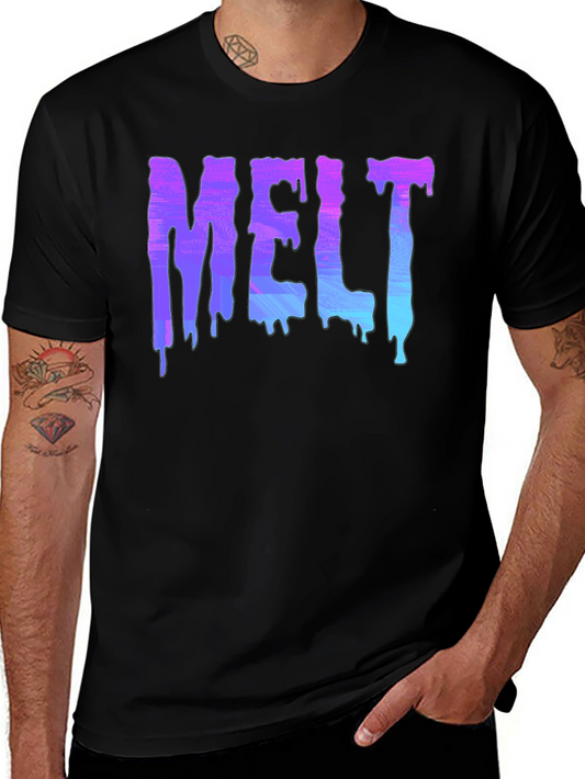 MELT Graphic Tee - Unique Drip Design - Soft Black T-Shirt