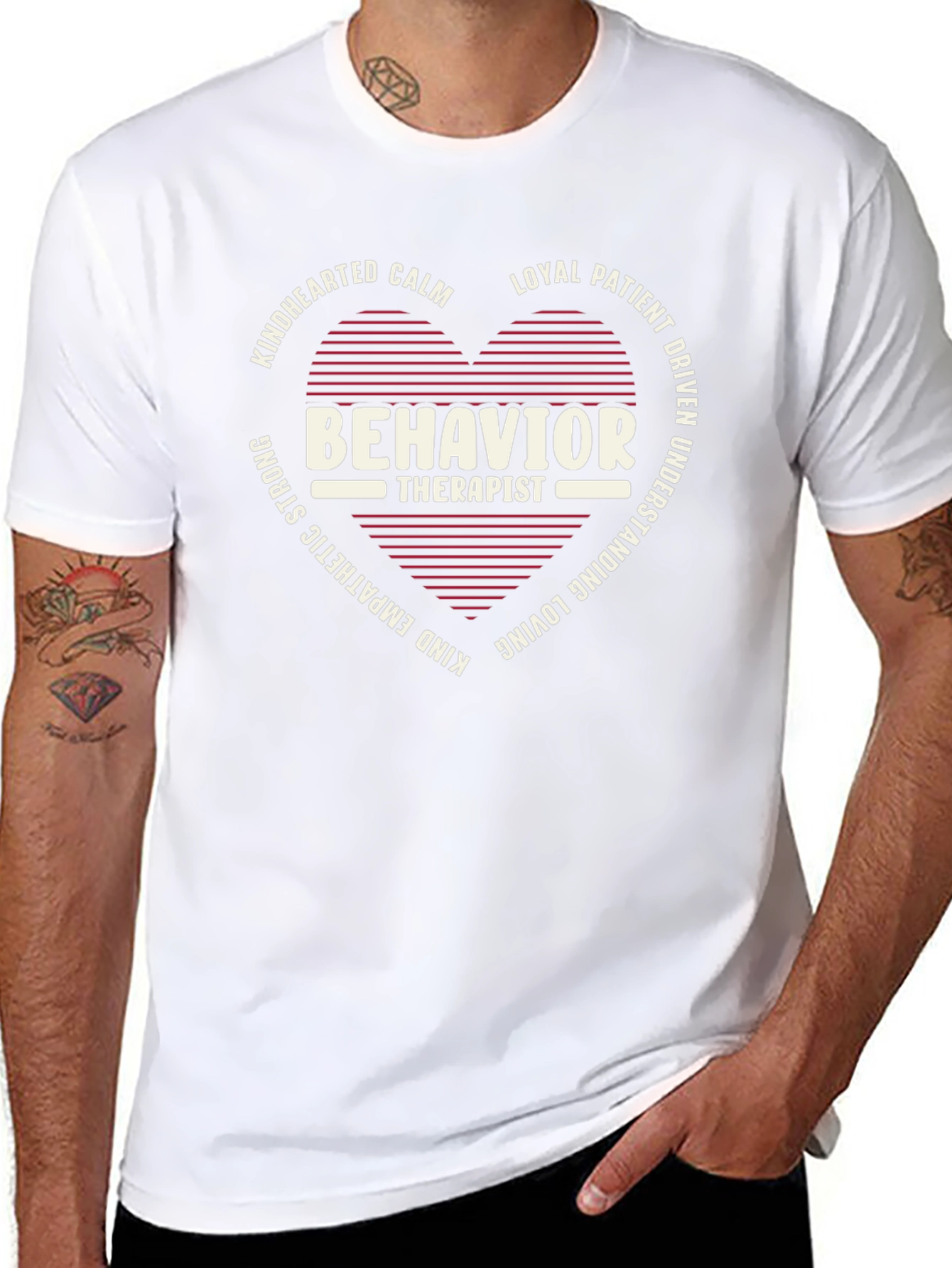 Behavior Therapist Heart Design T-Shirt - Black