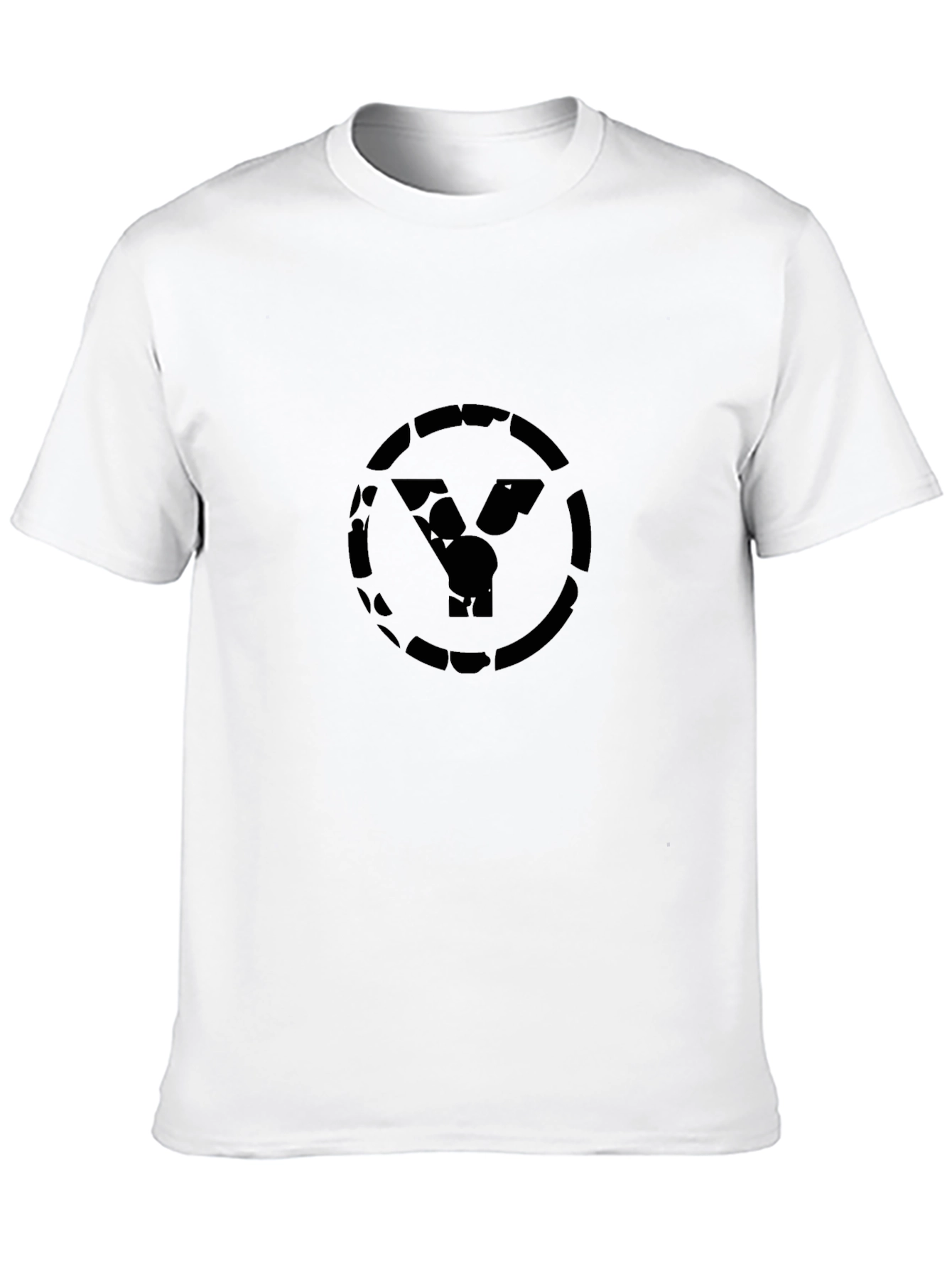 Black T-Shirt with Abstract Y Logo