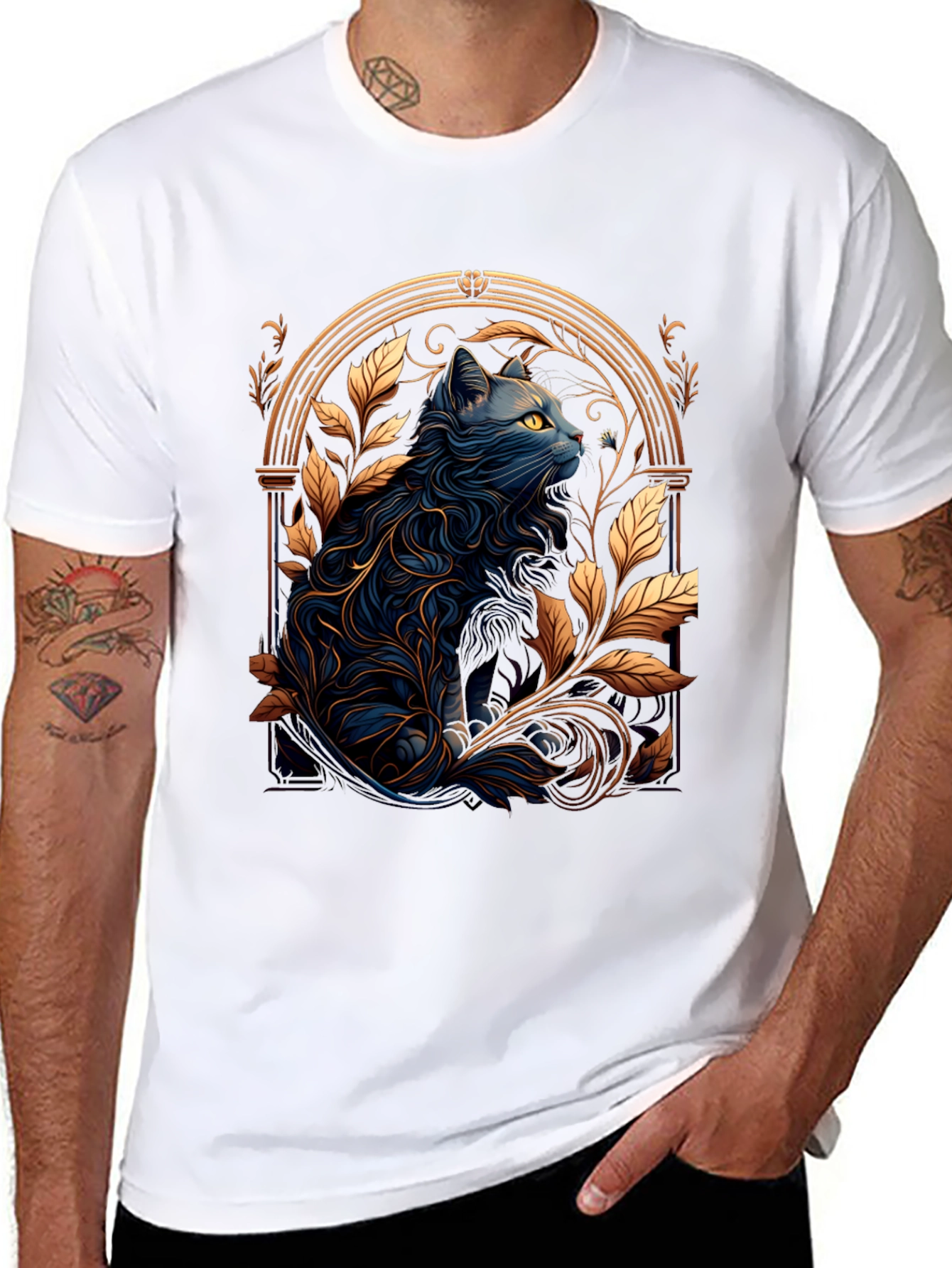 Mystic Cat Graphic Tee - Unique Design