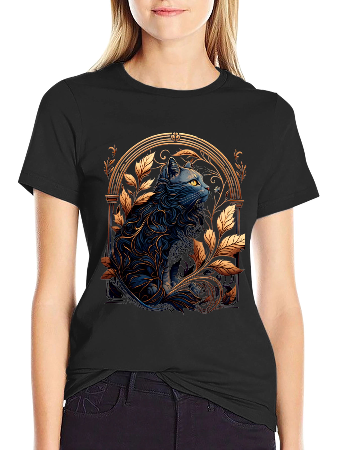 Mystic Cat Graphic Tee - Unique Design