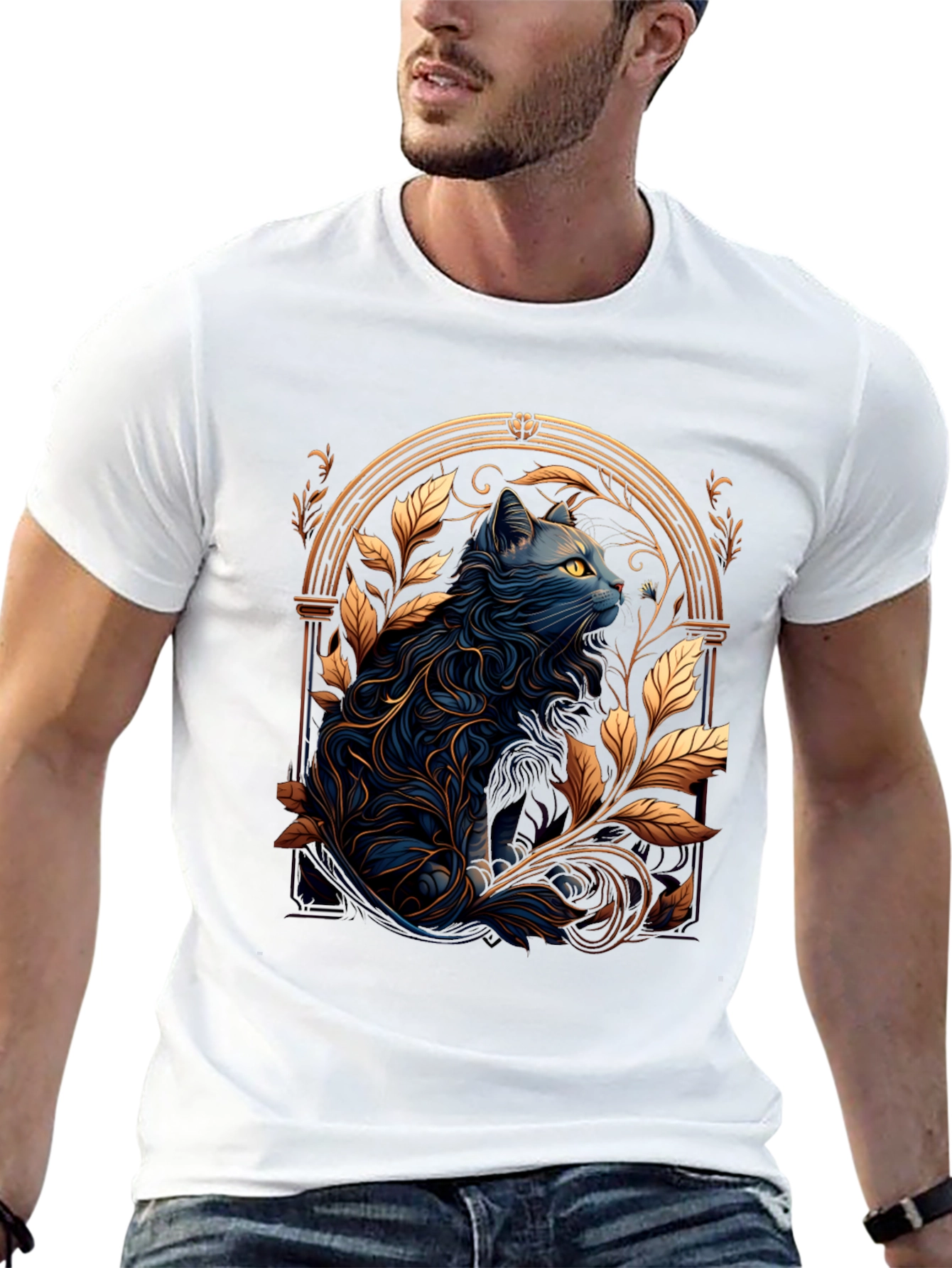 Mystic Cat Graphic Tee - Unique Design