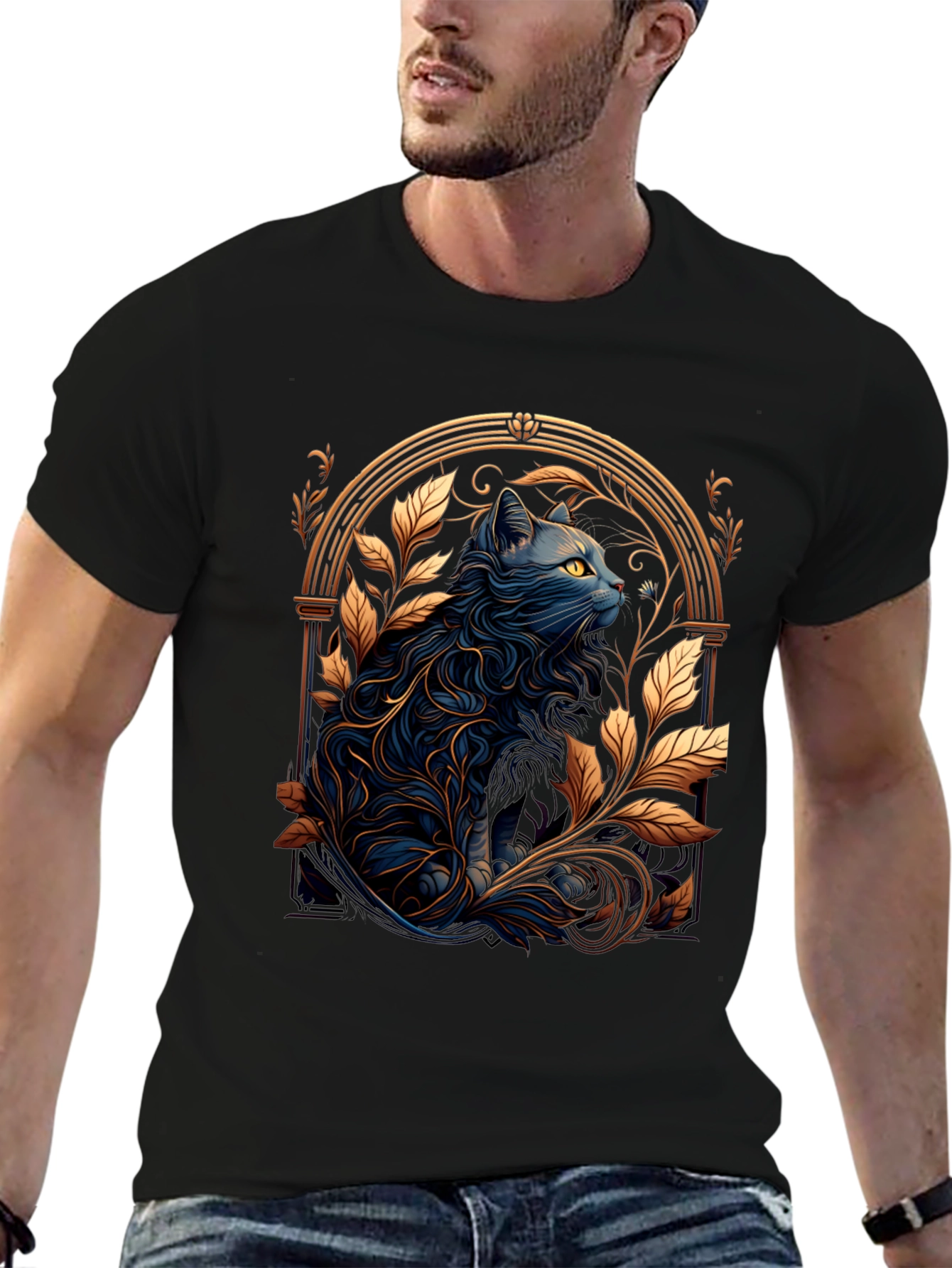 Mystic Cat Graphic Tee - Unique Design