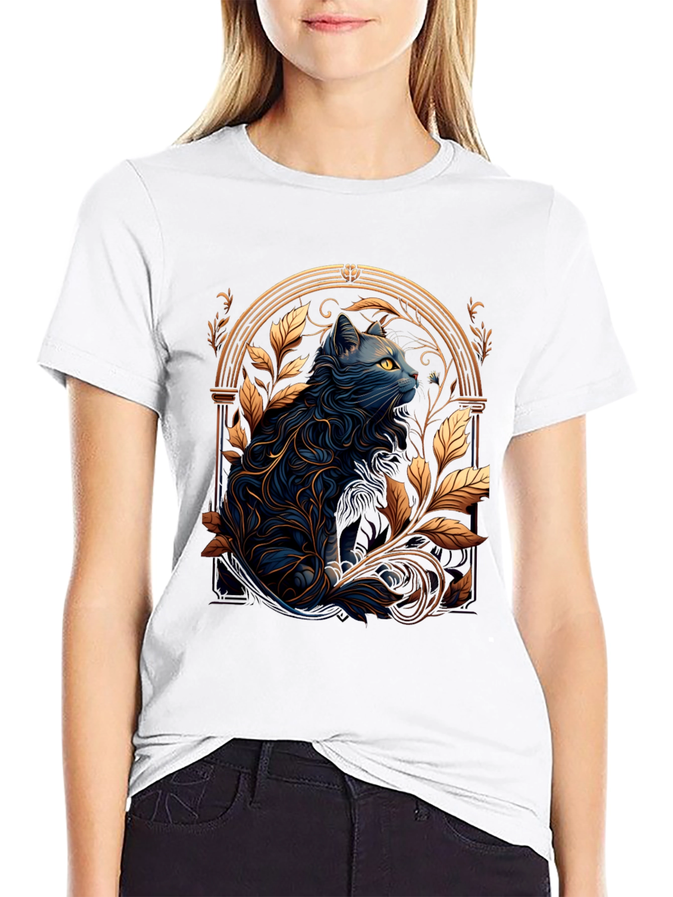 Mystic Cat Graphic Tee - Unique Design