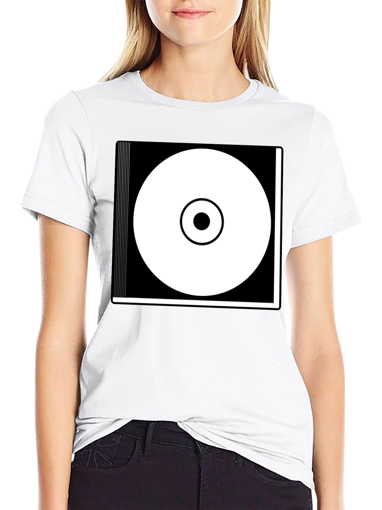 Modern Graphic Tee - Black & White Circle Design