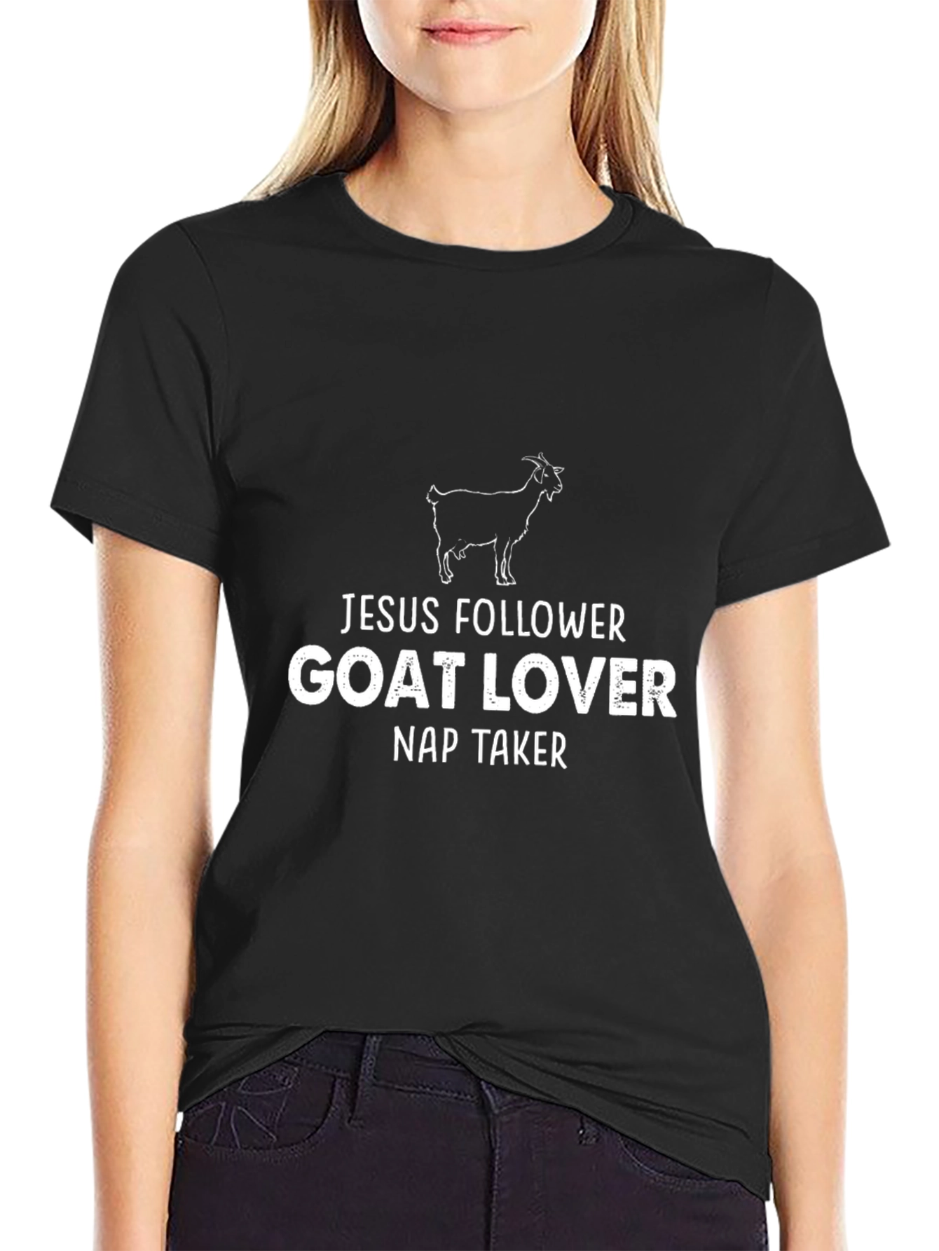 Jesus Follower Goat Lover Nap Taker Graphic Tee