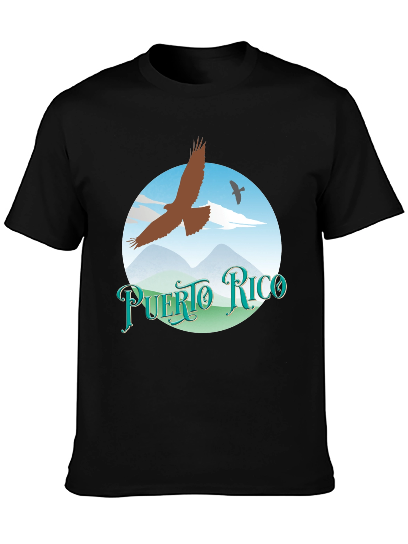 Puerto Rico Eagle Graphic Tee - Black
