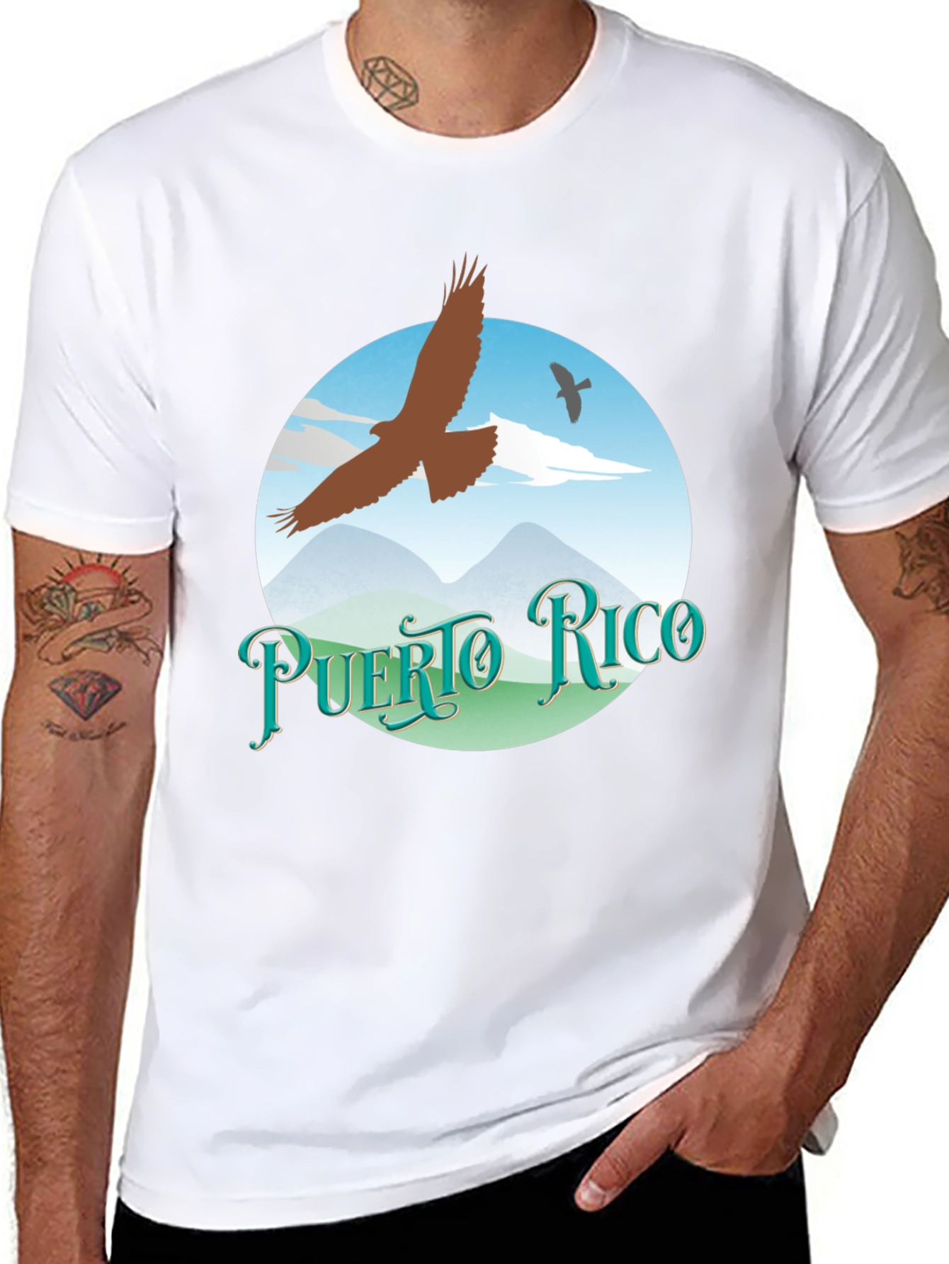 Puerto Rico Eagle Graphic Tee - Black