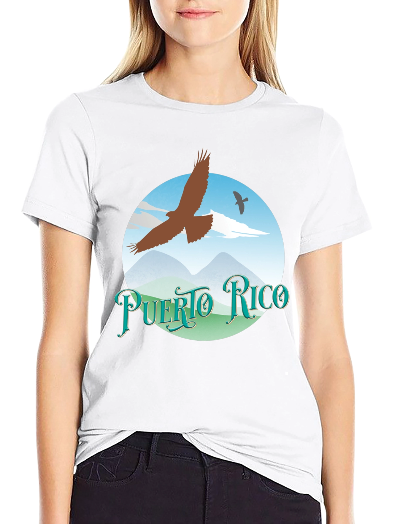 Puerto Rico Eagle Graphic Tee - Black