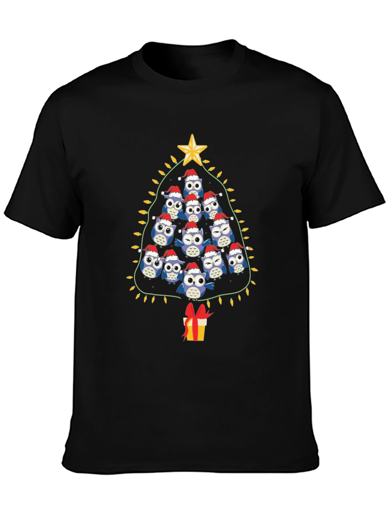 Festive Owl Christmas Tree T-Shirt
