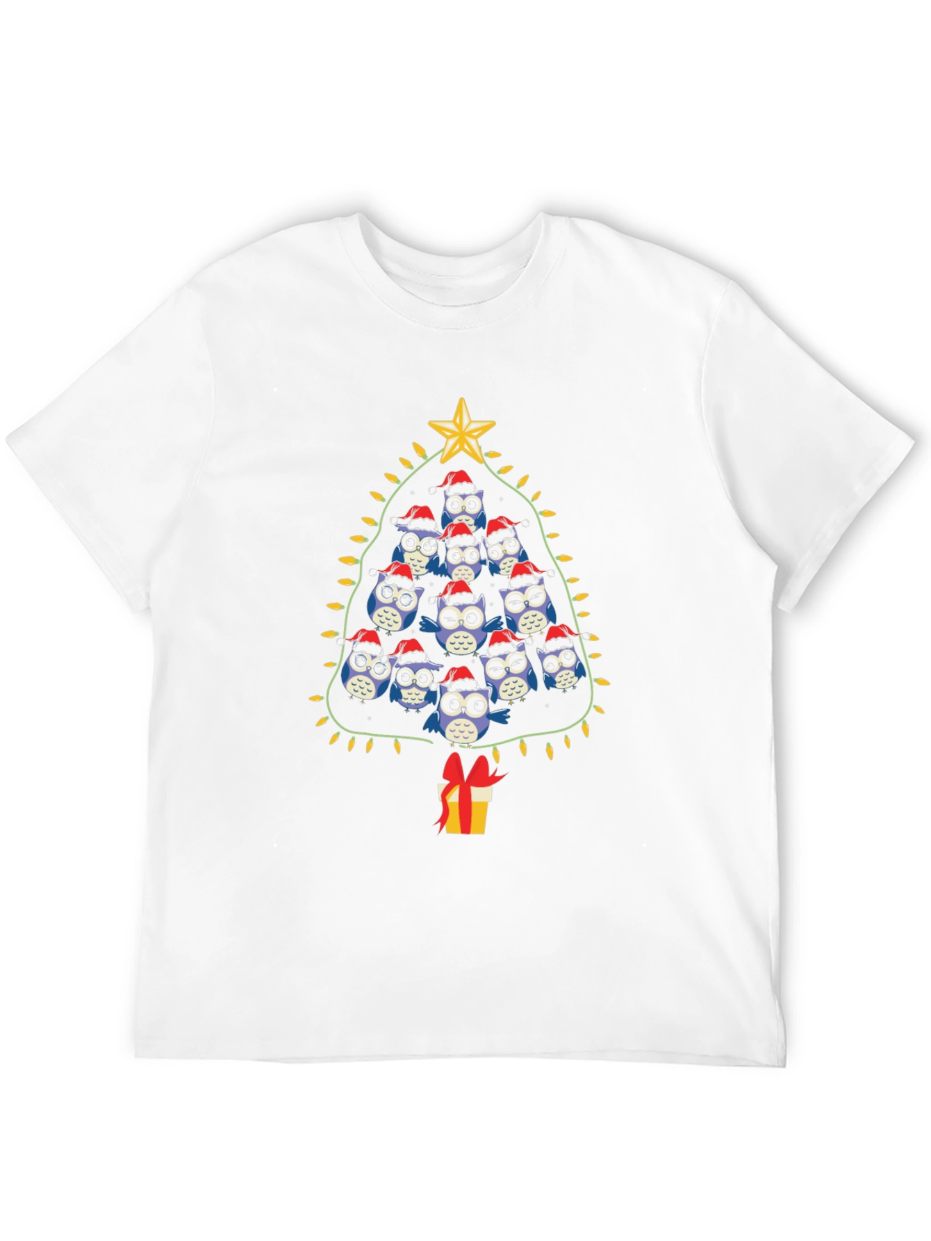 Festive Owl Christmas Tree T-Shirt
