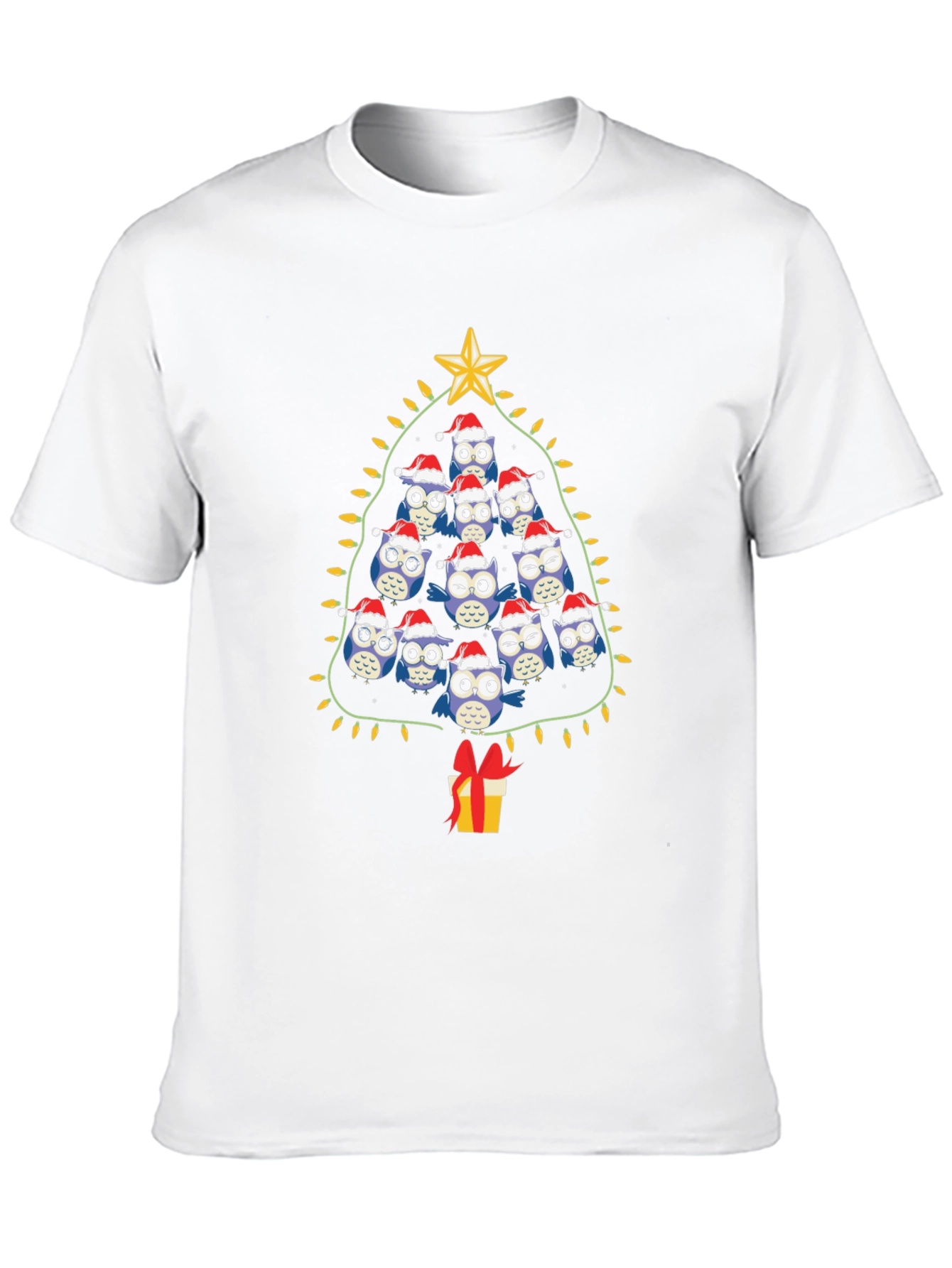Festive Owl Christmas Tree T-Shirt