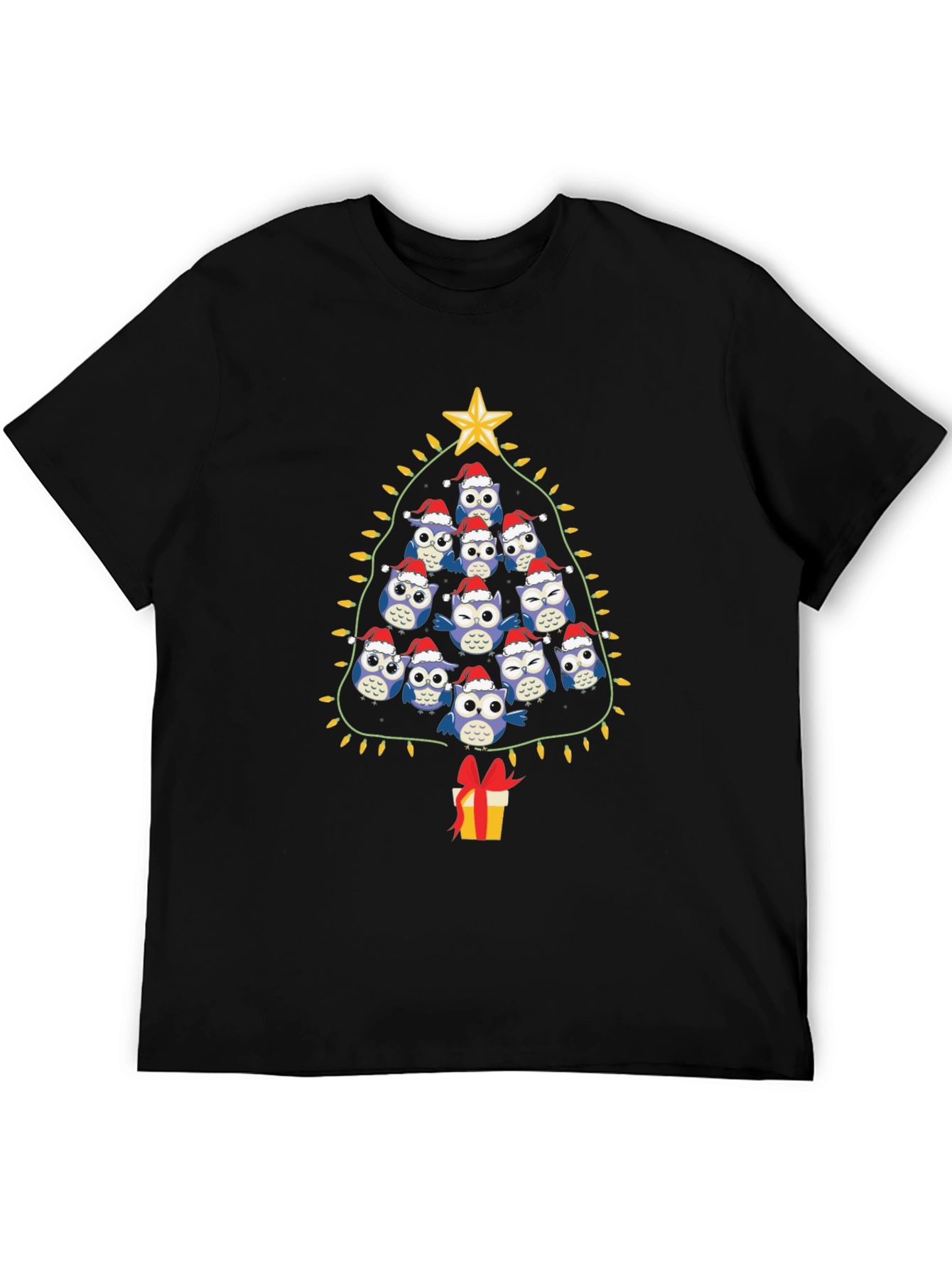 Festive Owl Christmas Tree T-Shirt