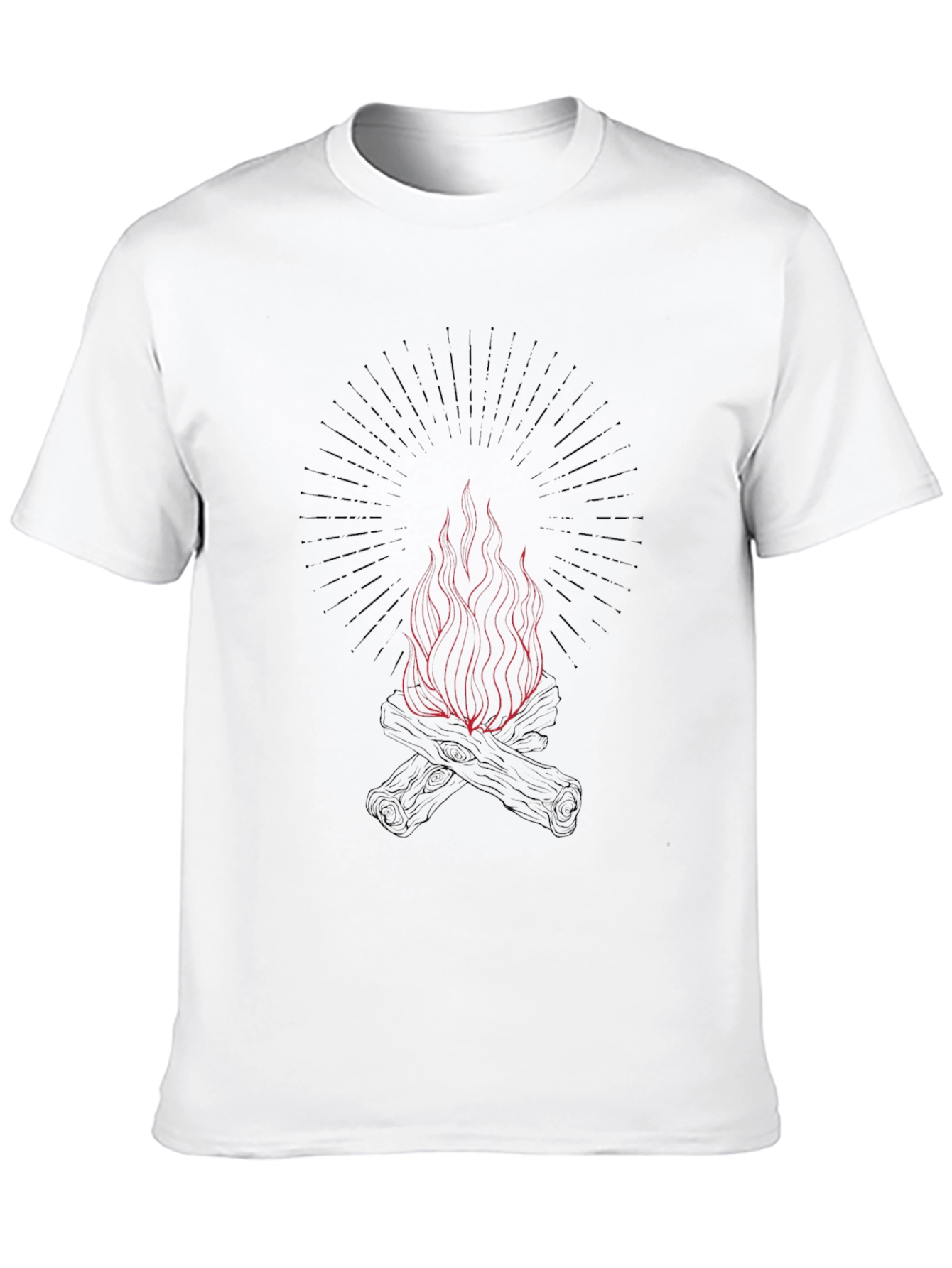 Graphic Black T-Shirt with Fire Design