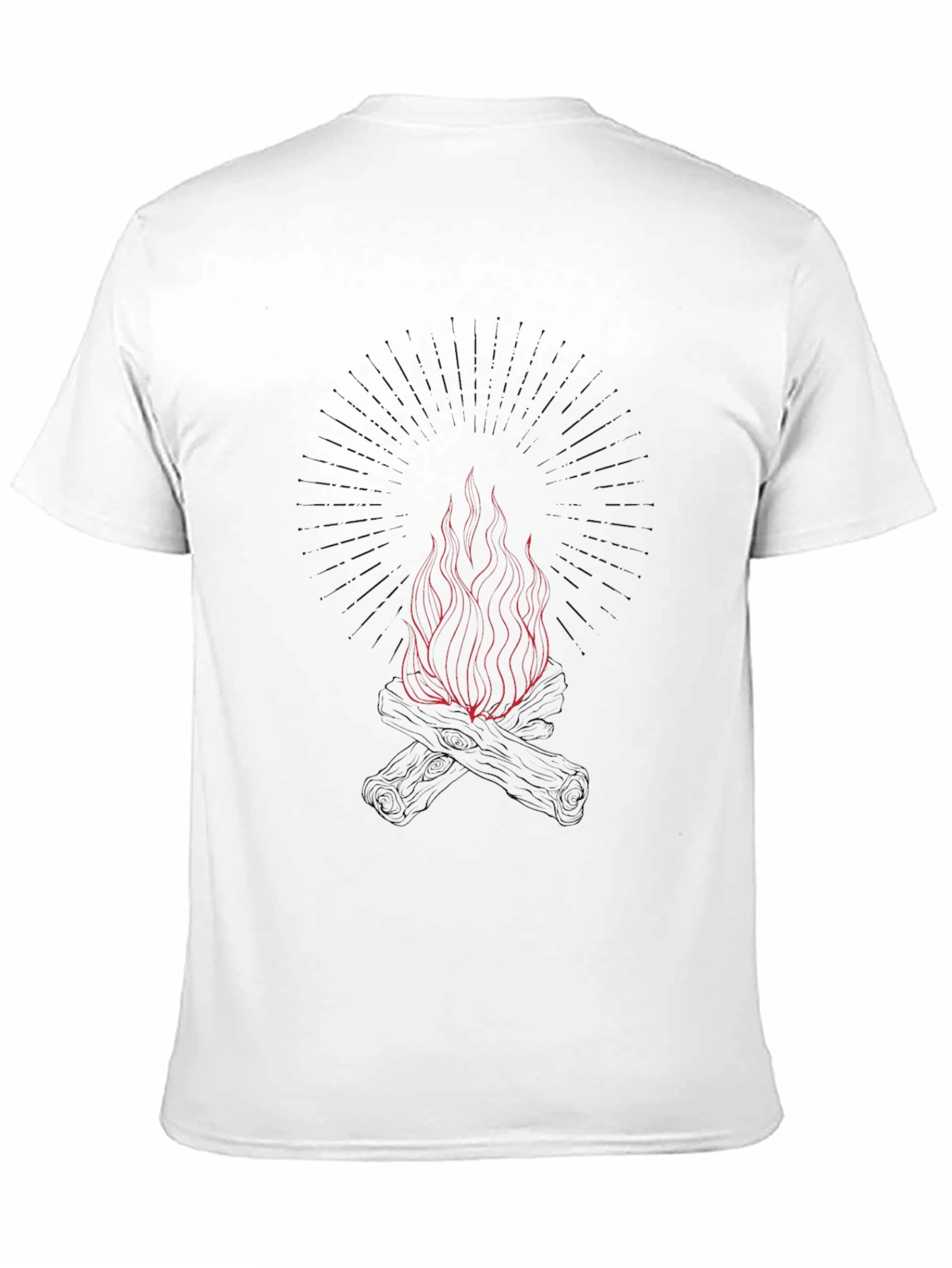 Graphic Black T-Shirt with Fire Design