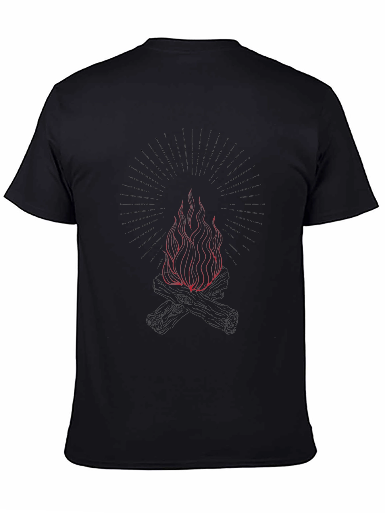 Graphic Black T-Shirt with Fire Design