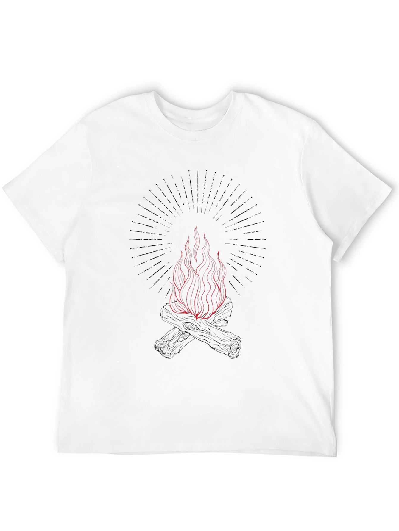 Graphic Black T-Shirt with Fire Design