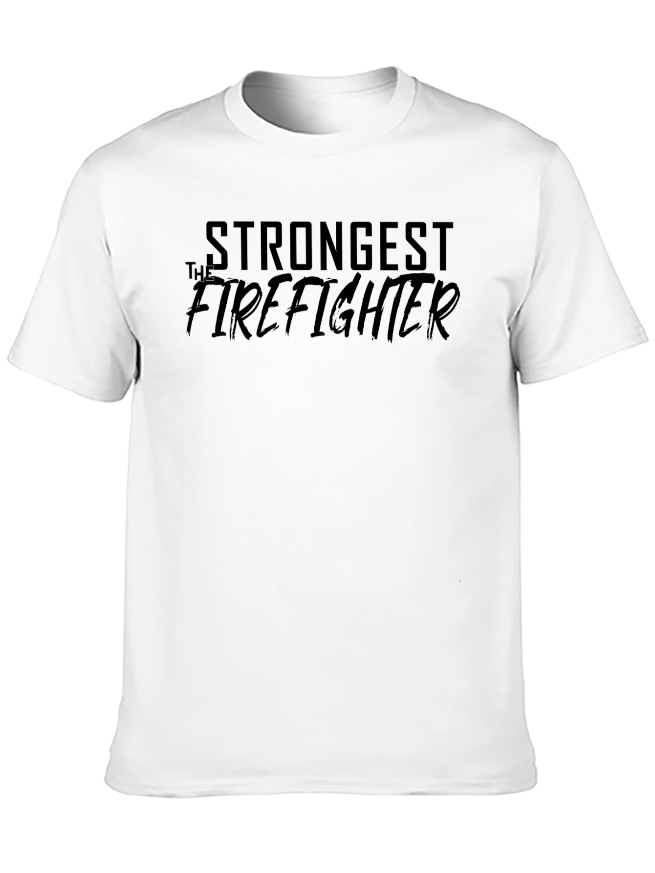 Strongest Firefighter Tee - Black Graphic T-Shirt