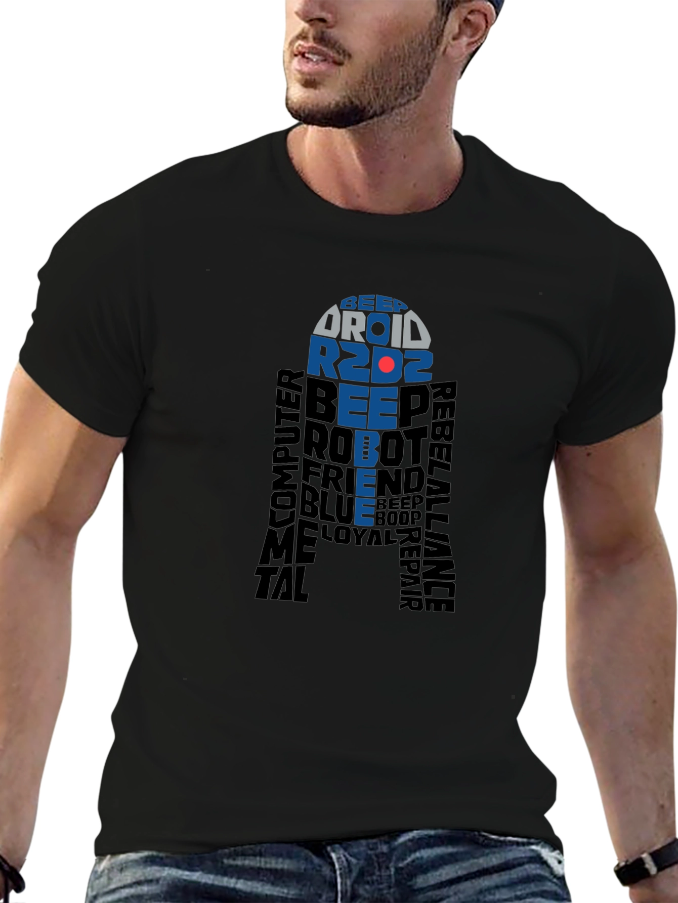 Star Wars R2D2 Word Art T-Shirt