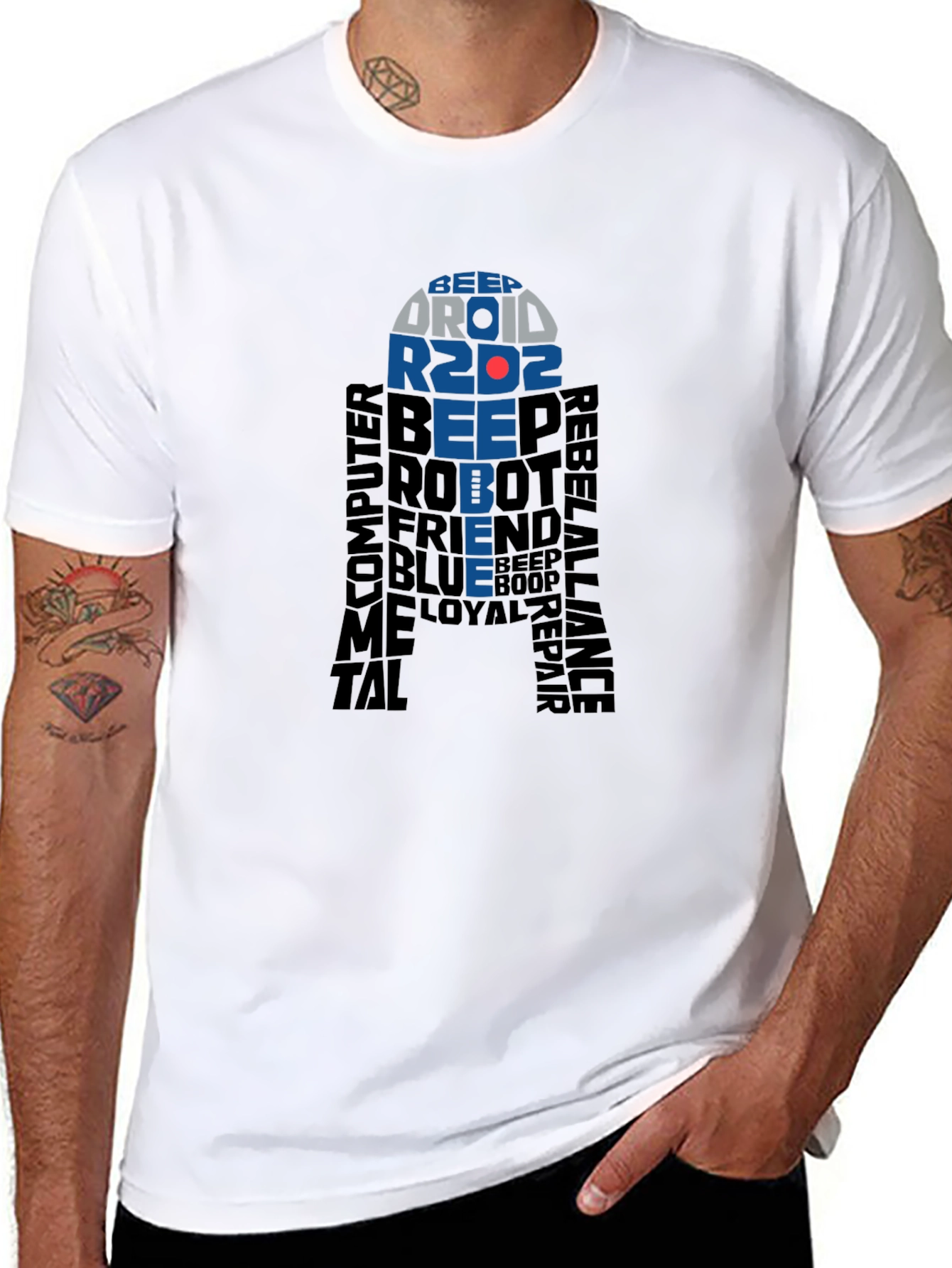 Star Wars R2D2 Word Art T-Shirt