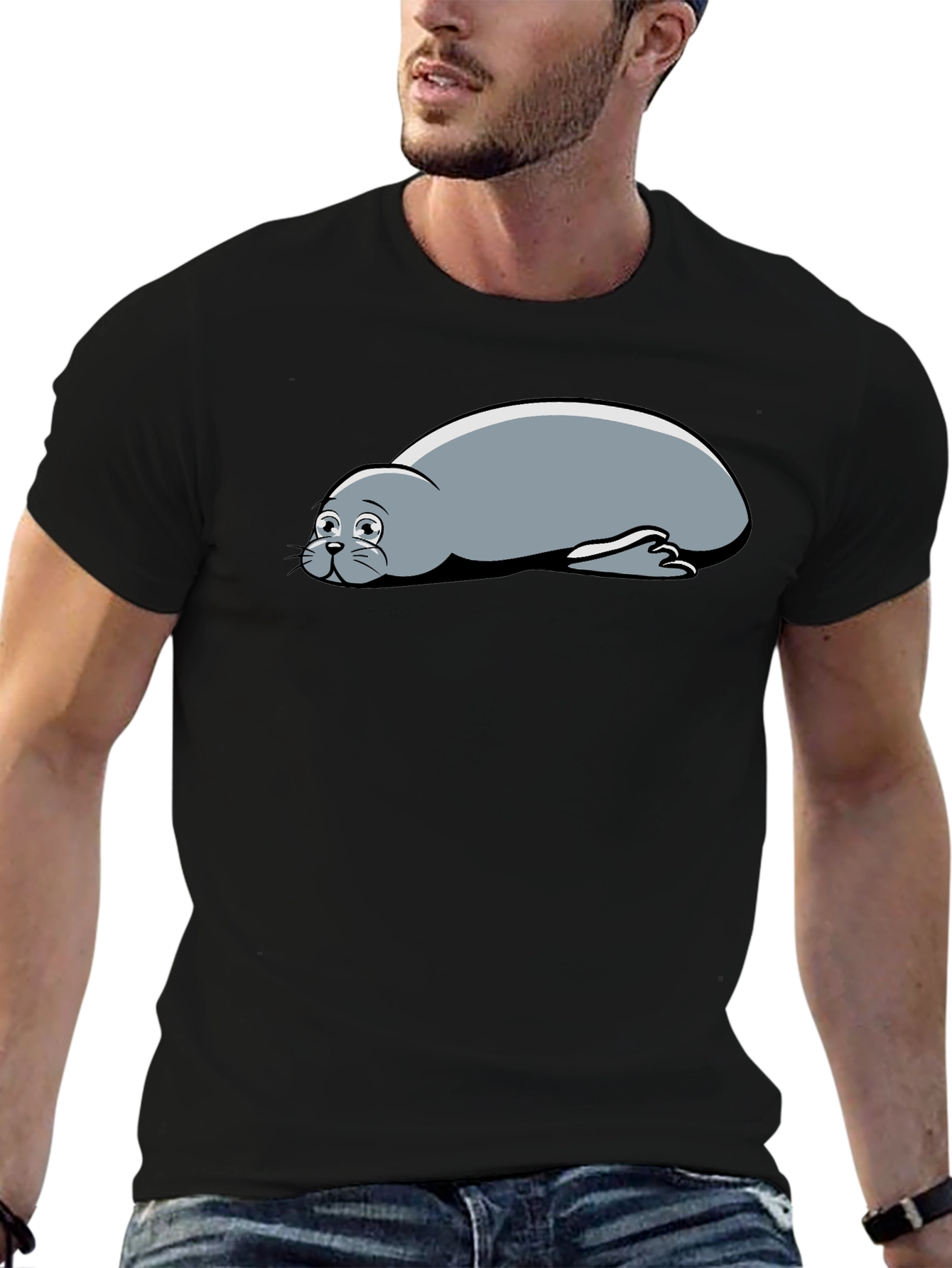 Seal Graphic Black T-Shirt