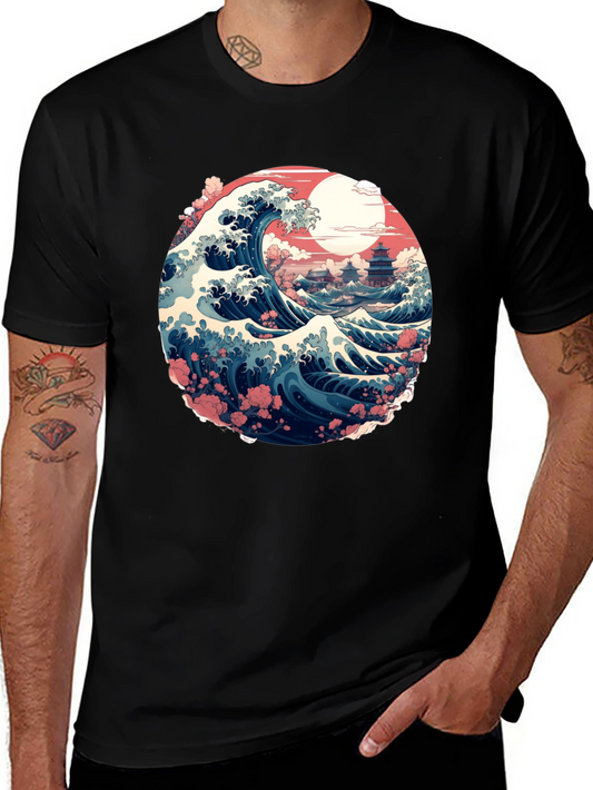 Great Wave Graphic Tee - Stylish Art Shirt