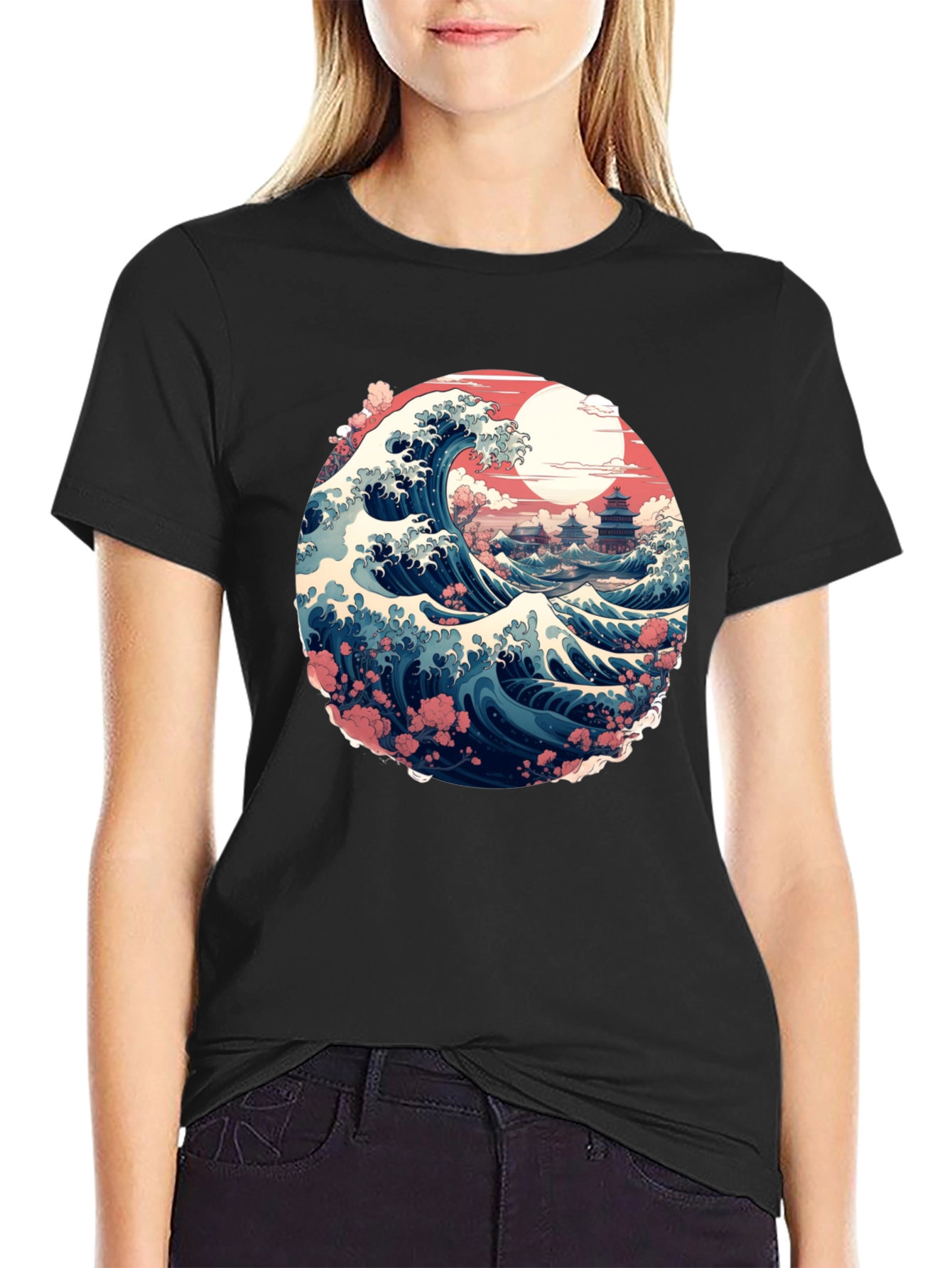 Great Wave Graphic Tee - Stylish Art Shirt
