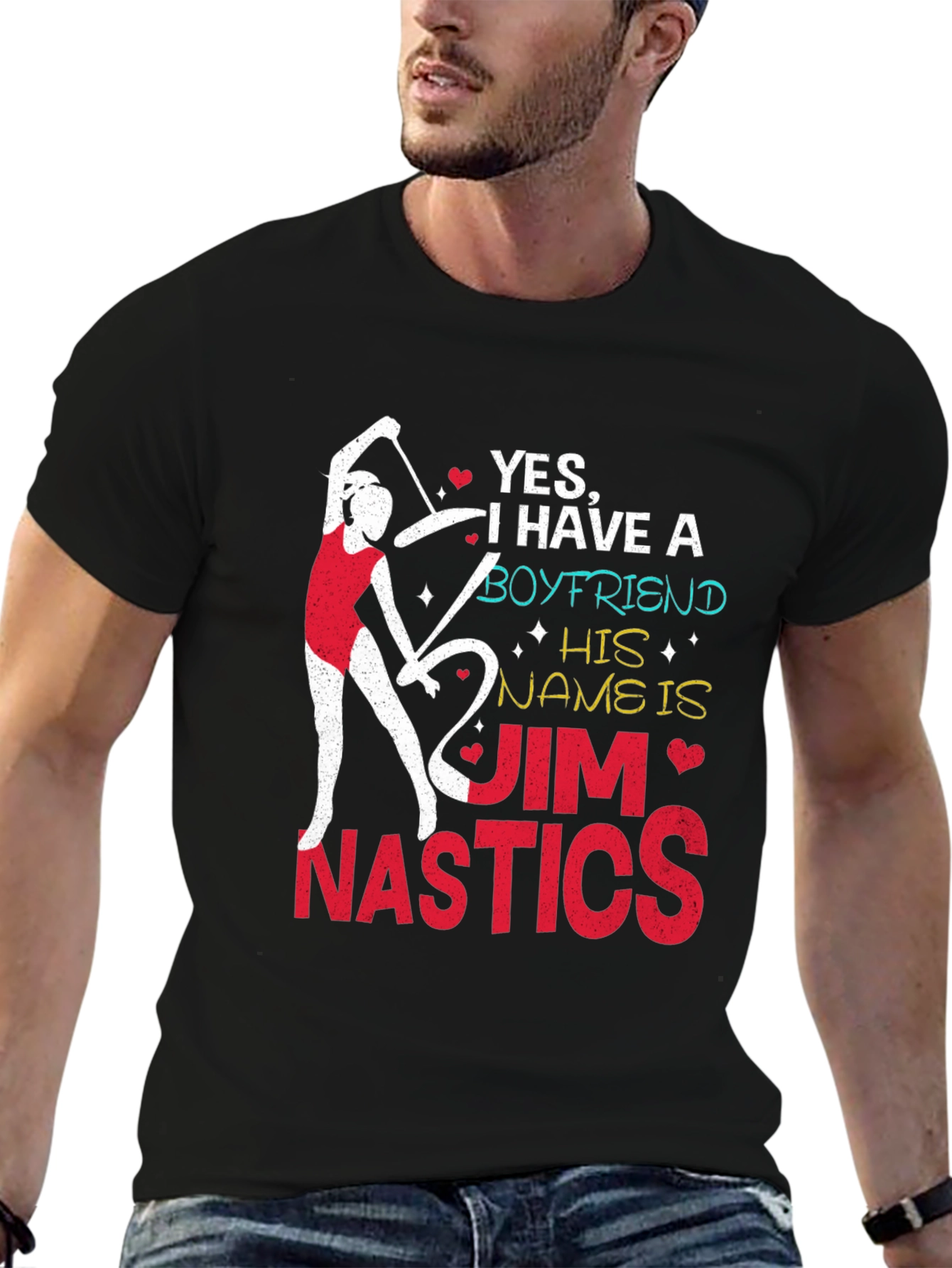 Gymnastics Boyfriend T-Shirt - Jim Nastics Novelty Tee