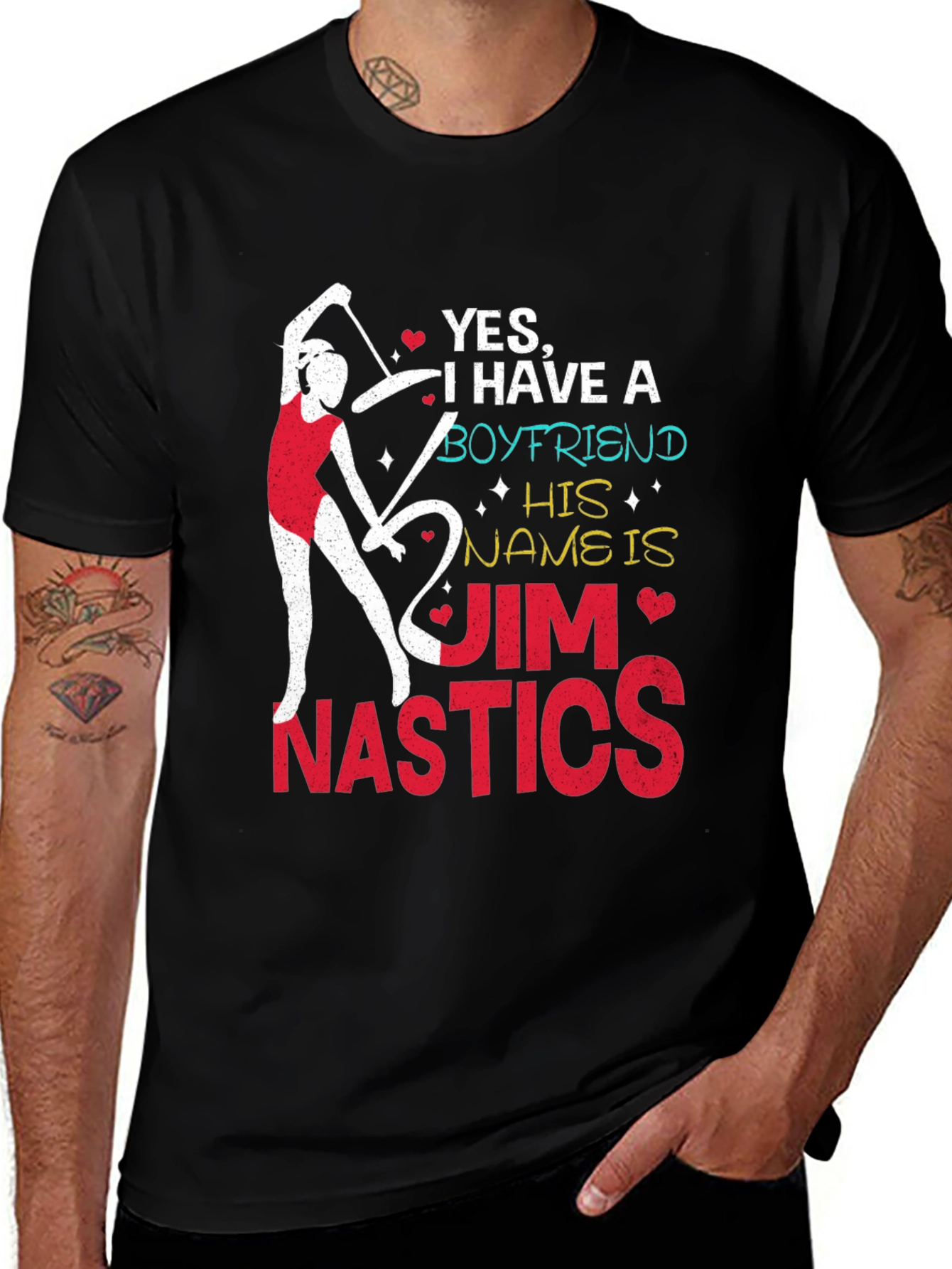 Gymnastics Boyfriend T-Shirt - Jim Nastics Novelty Tee
