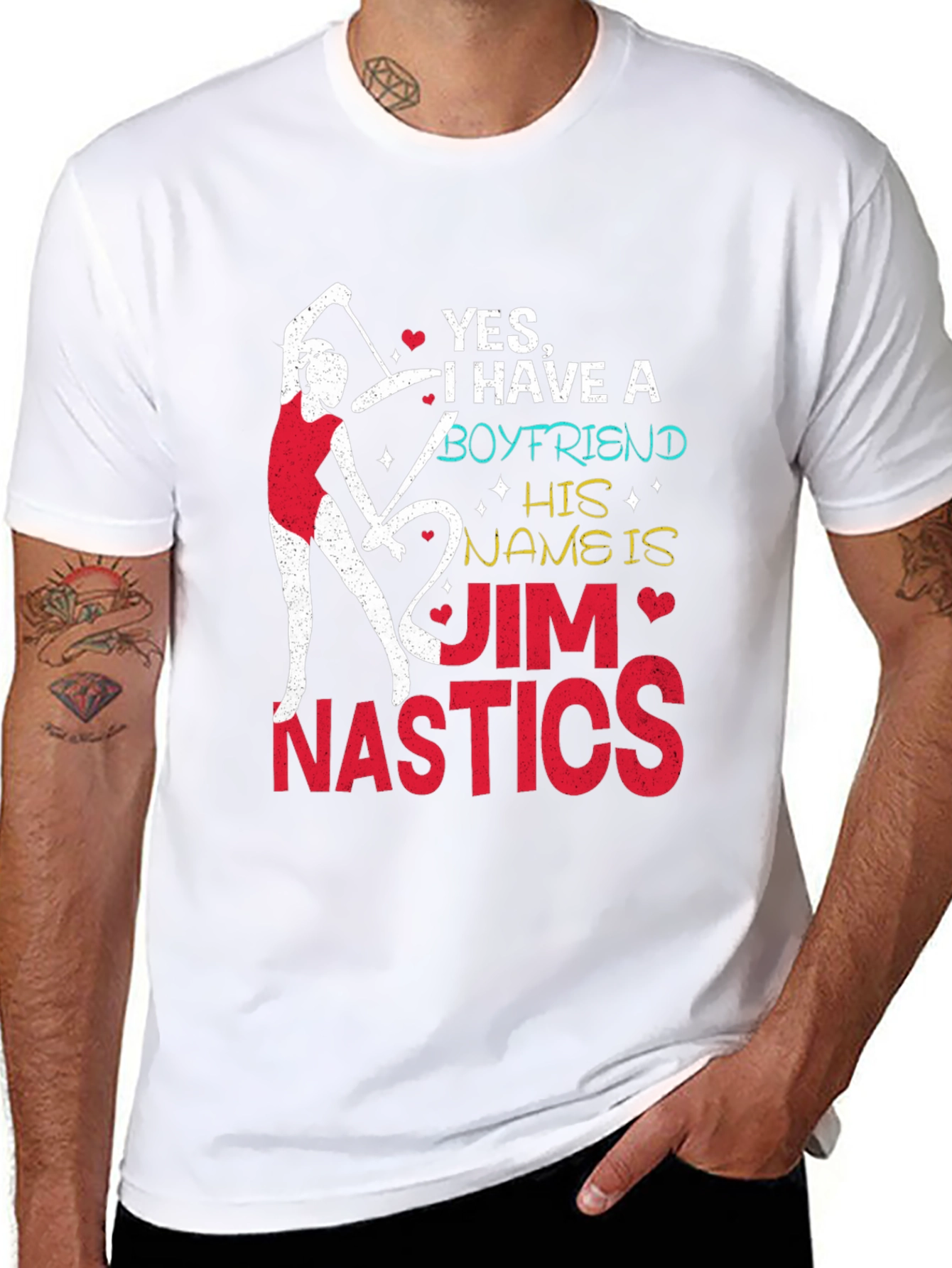 Gymnastics Boyfriend T-Shirt - Jim Nastics Novelty Tee