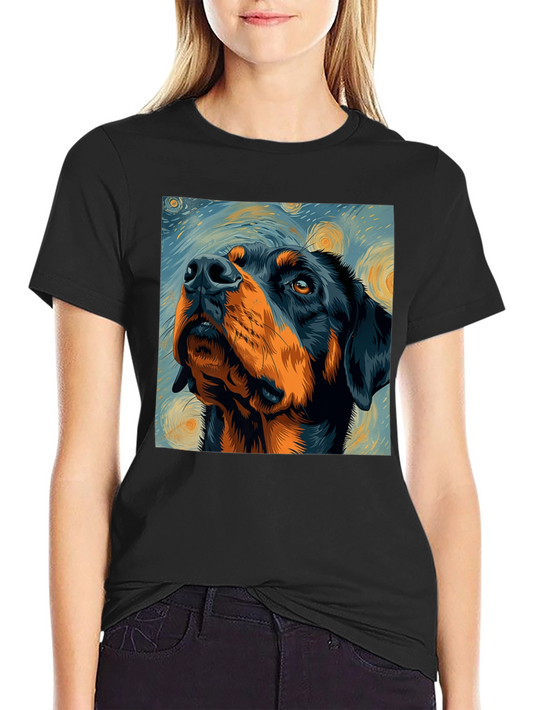 Rottweiler Starry Night Black T-Shirt