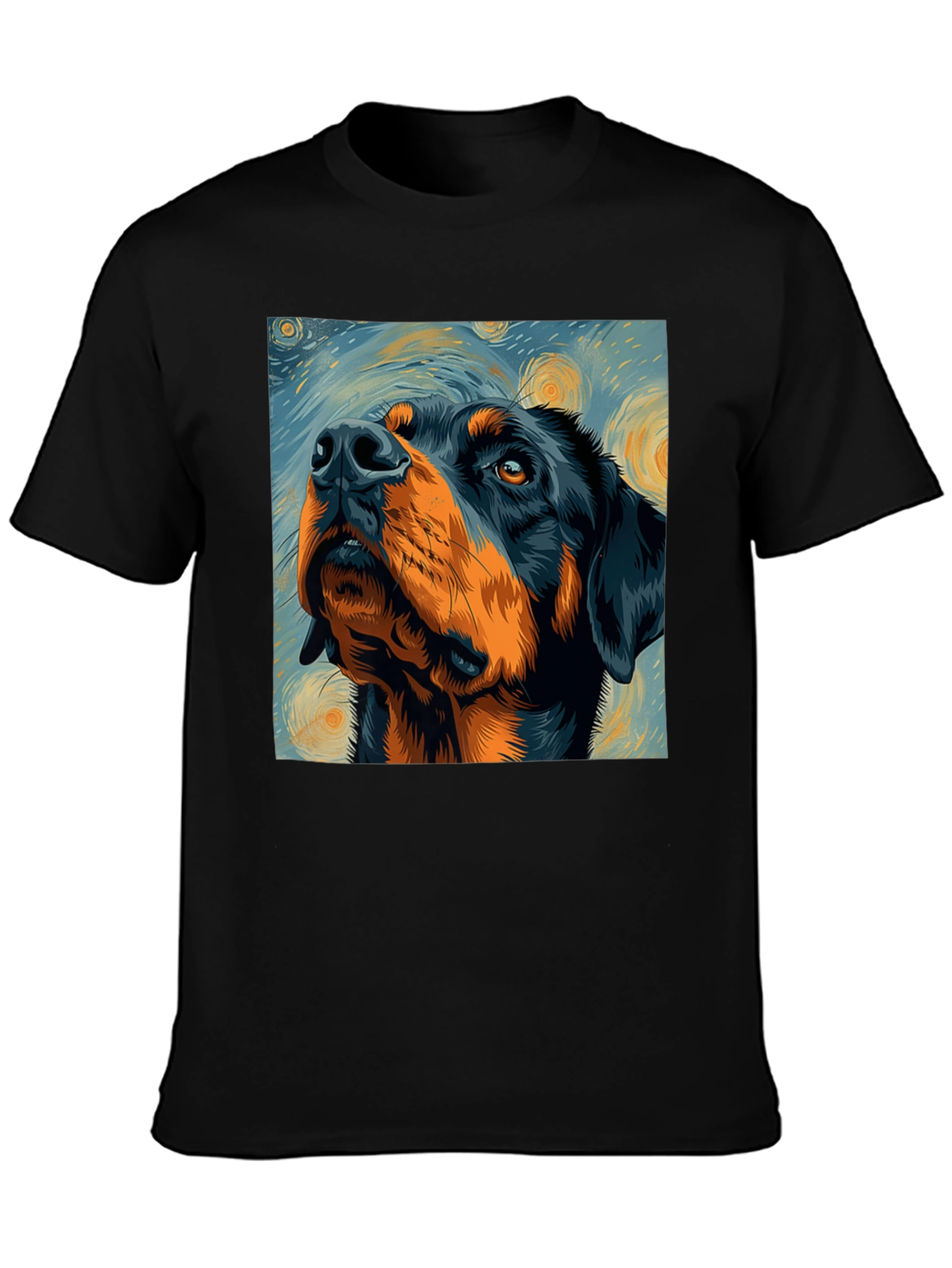 Rottweiler Starry Night Black T-Shirt