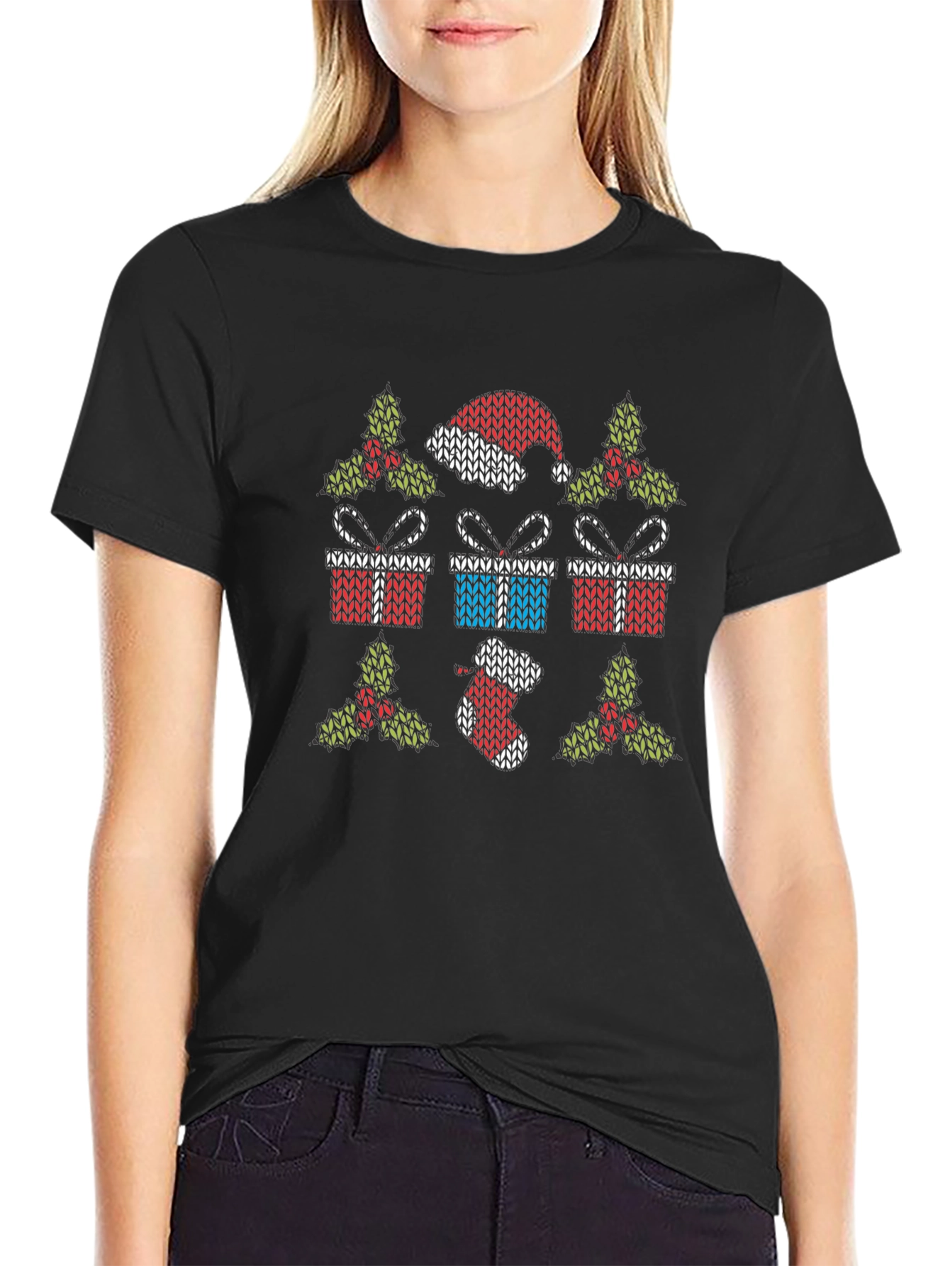 Festive Knit Christmas Graphic Tee