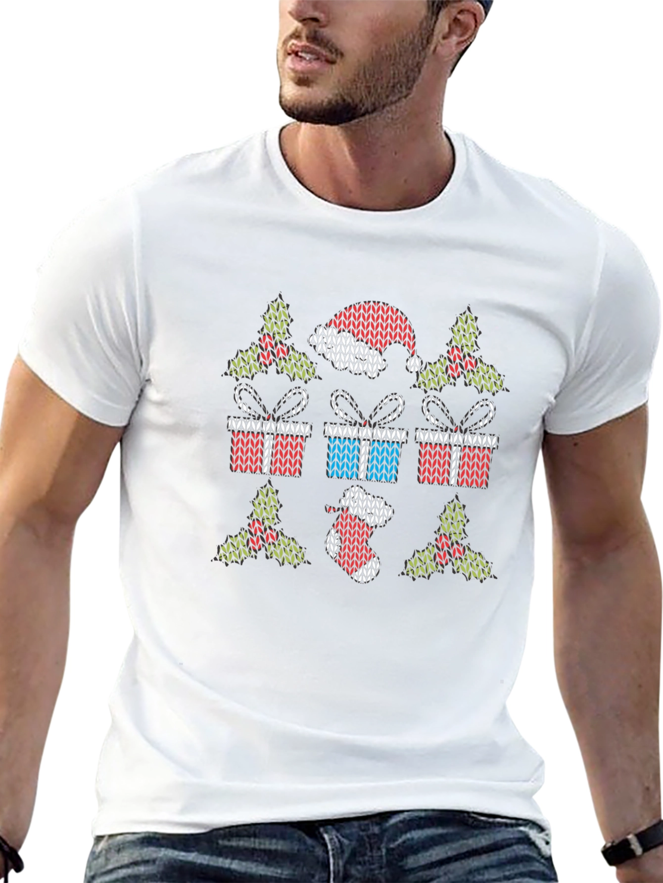 Festive Knit Christmas Graphic Tee