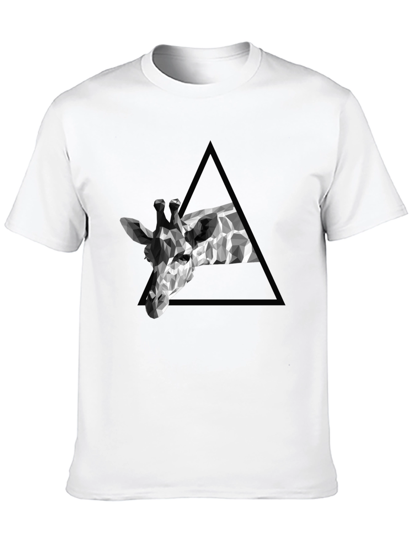 Geometric Giraffe Tee - Modern Black T-Shirt