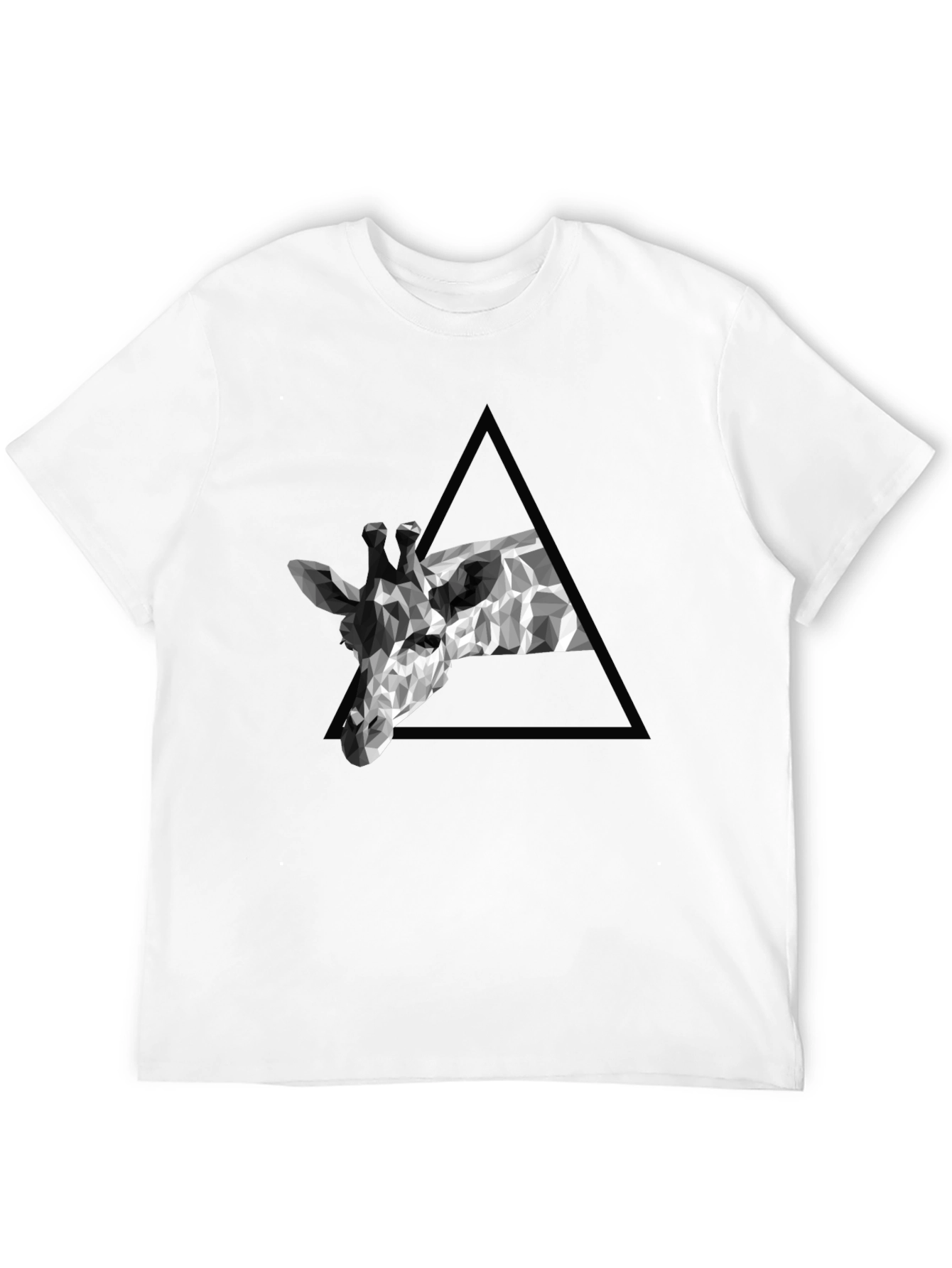 Geometric Giraffe Tee - Modern Black T-Shirt