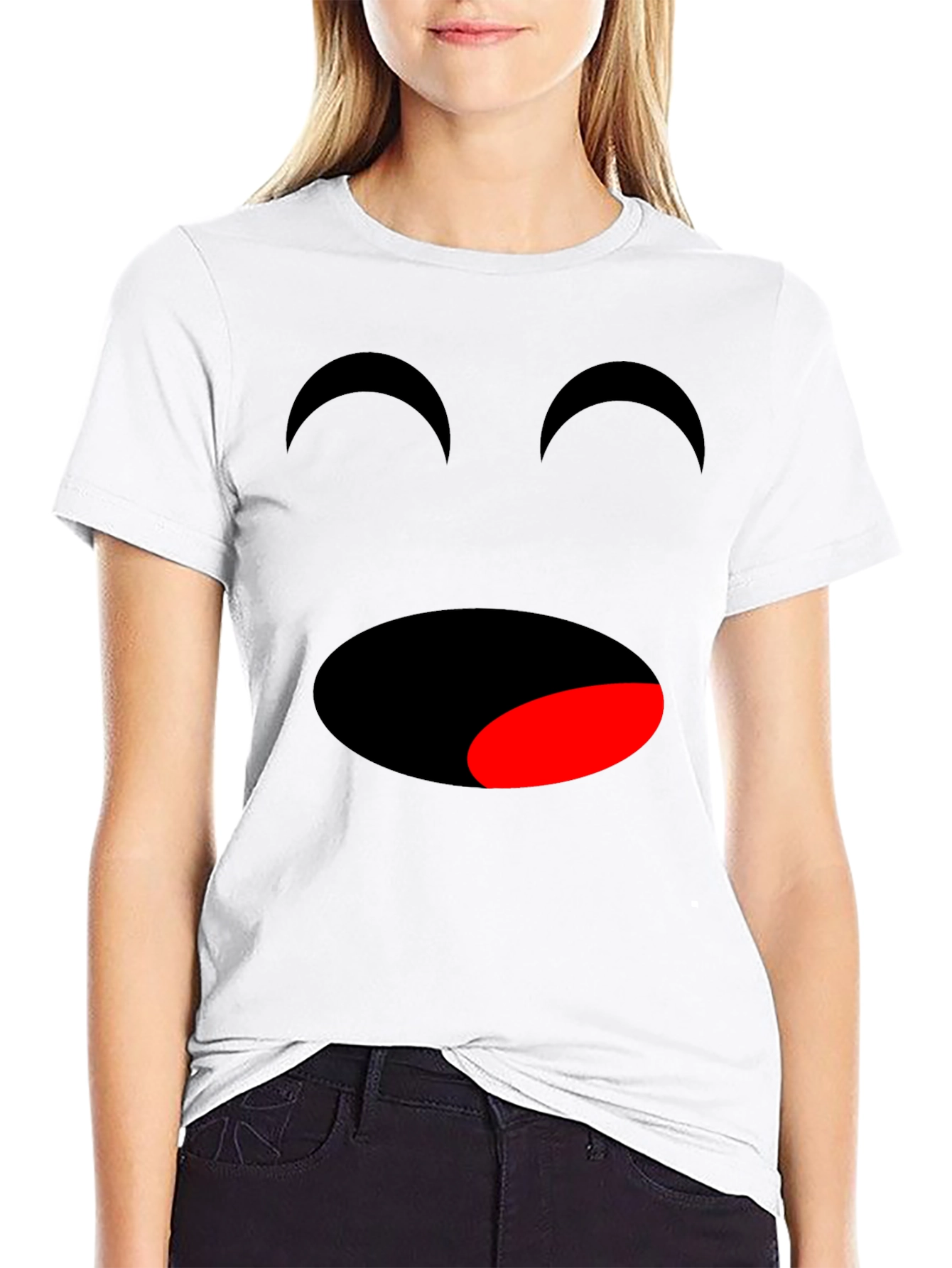 Funny Face Graphic T-Shirt - Black