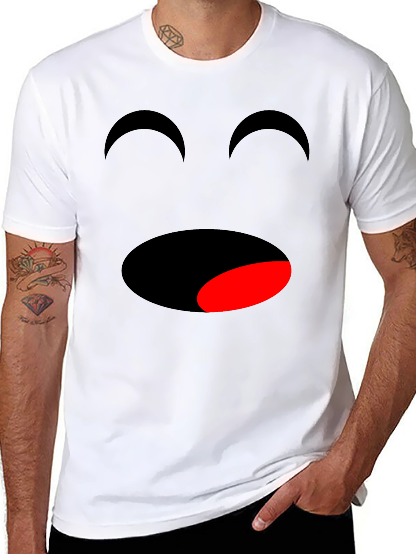 Funny Face Graphic T-Shirt - Black