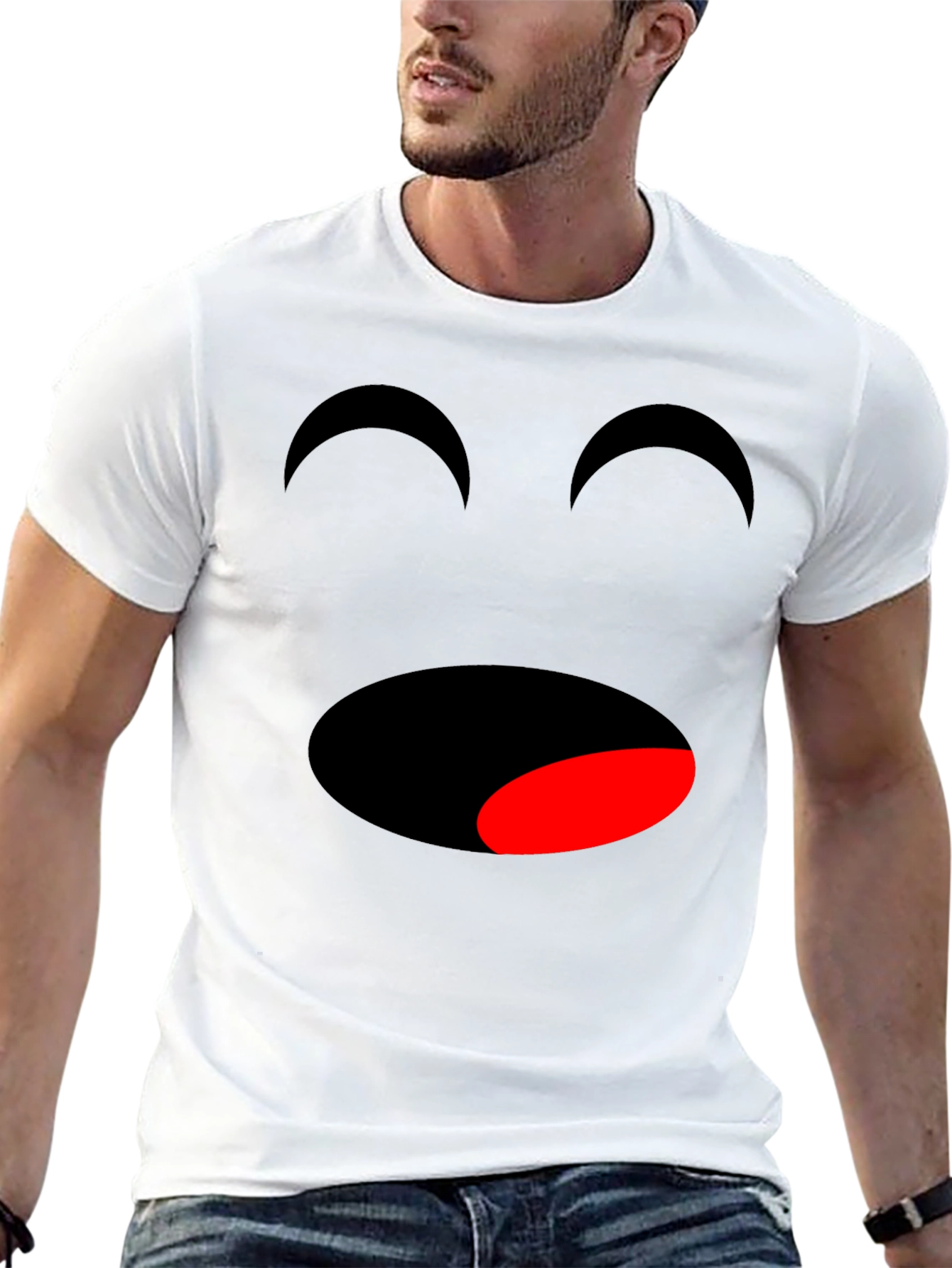 Funny Face Graphic T-Shirt - Black