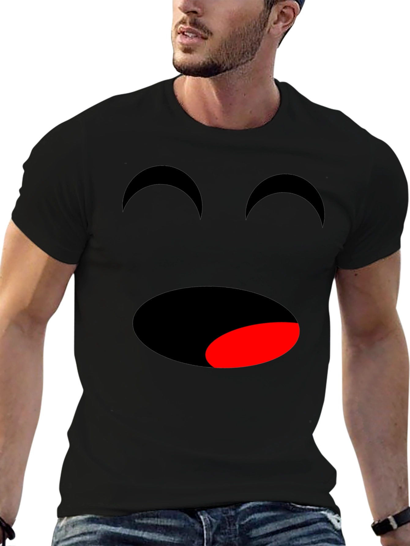 Funny Face Graphic T-Shirt - Black