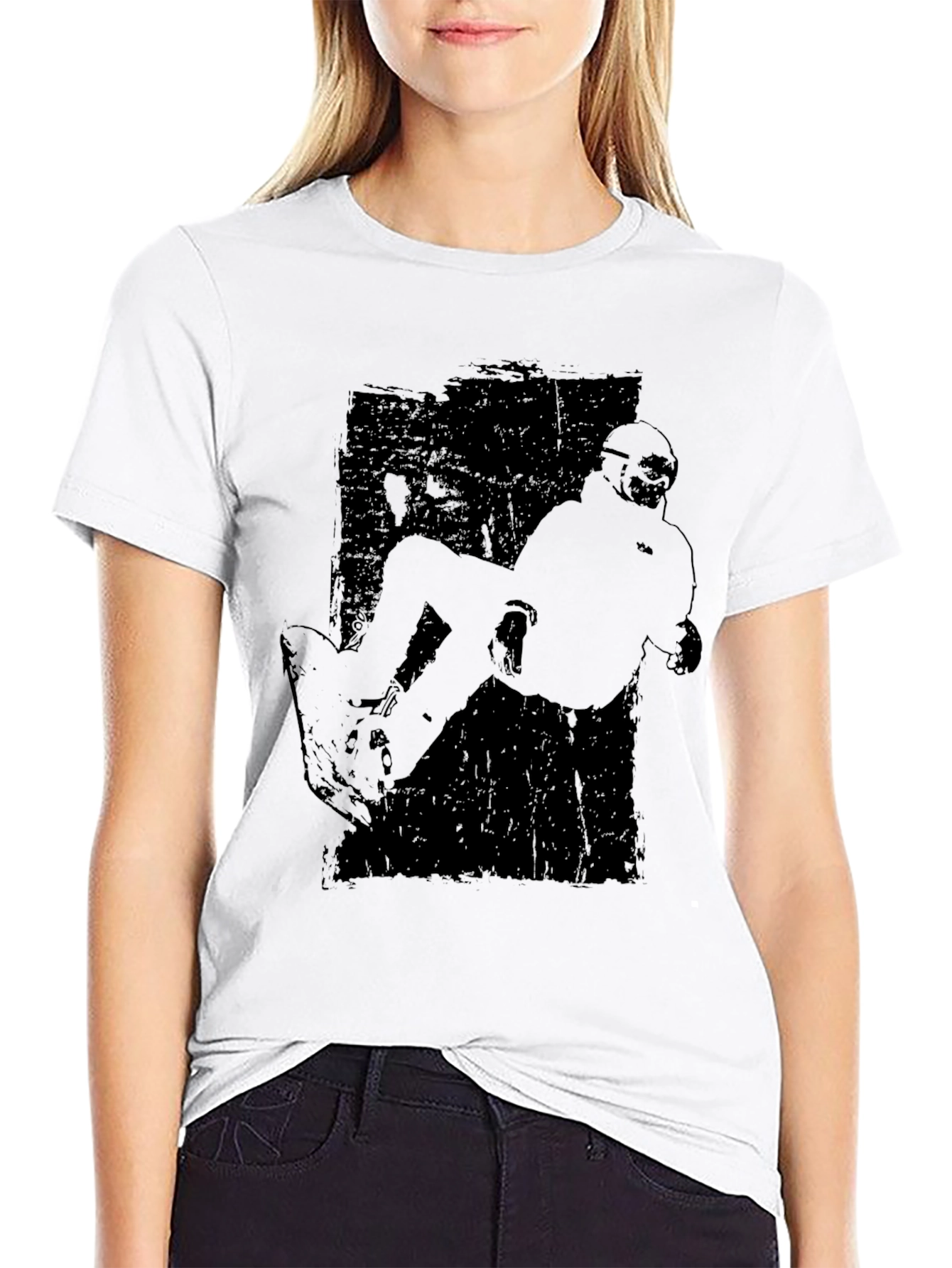 Black T-Shirt with Snowboarder Graphic