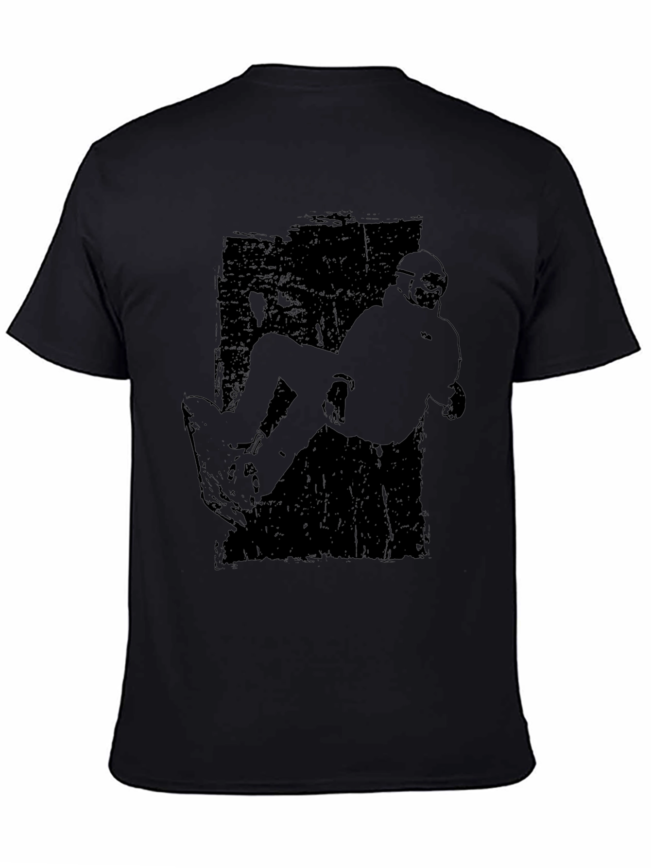 Black T-Shirt with Snowboarder Graphic