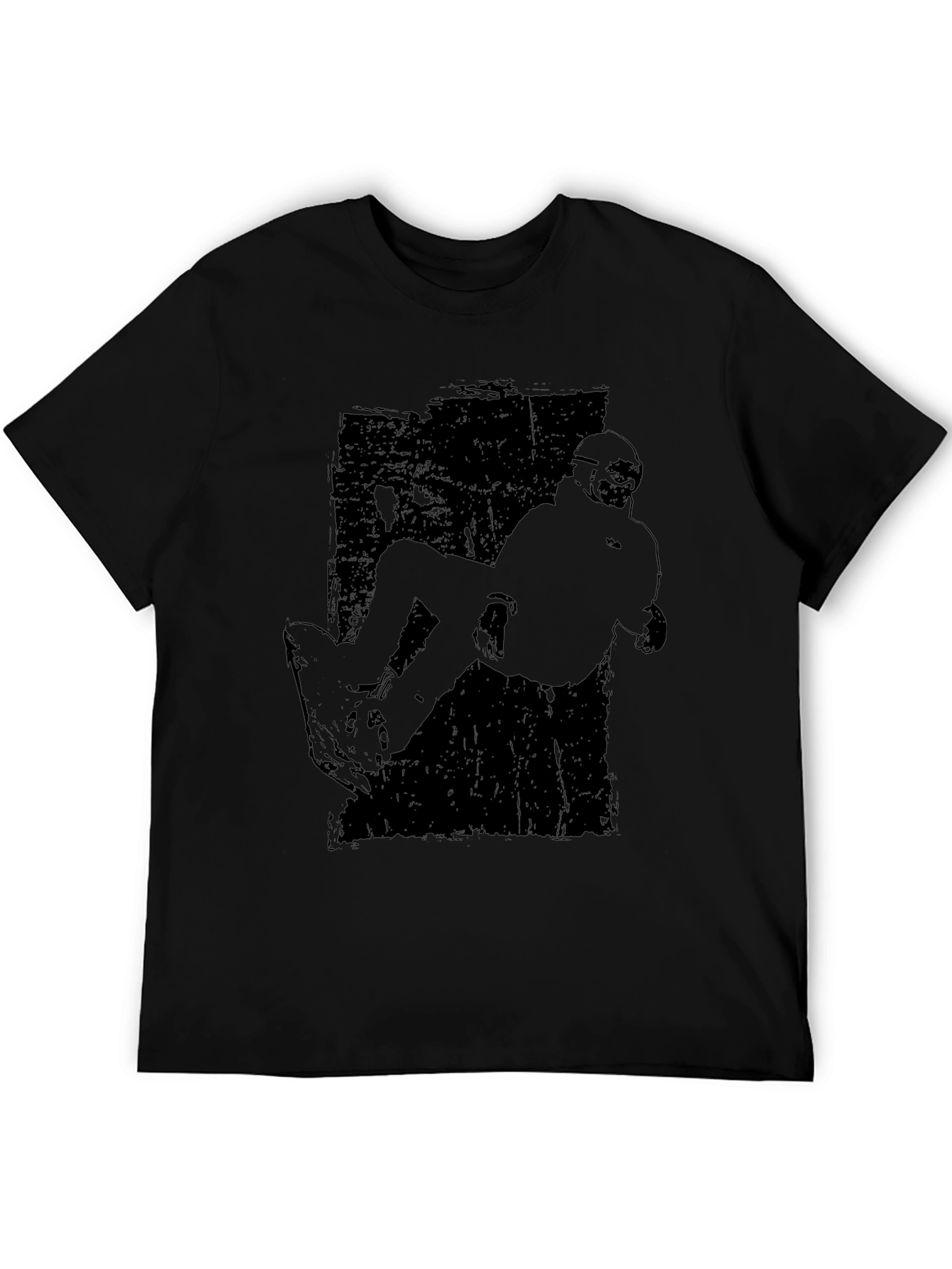 Black T-Shirt with Snowboarder Graphic