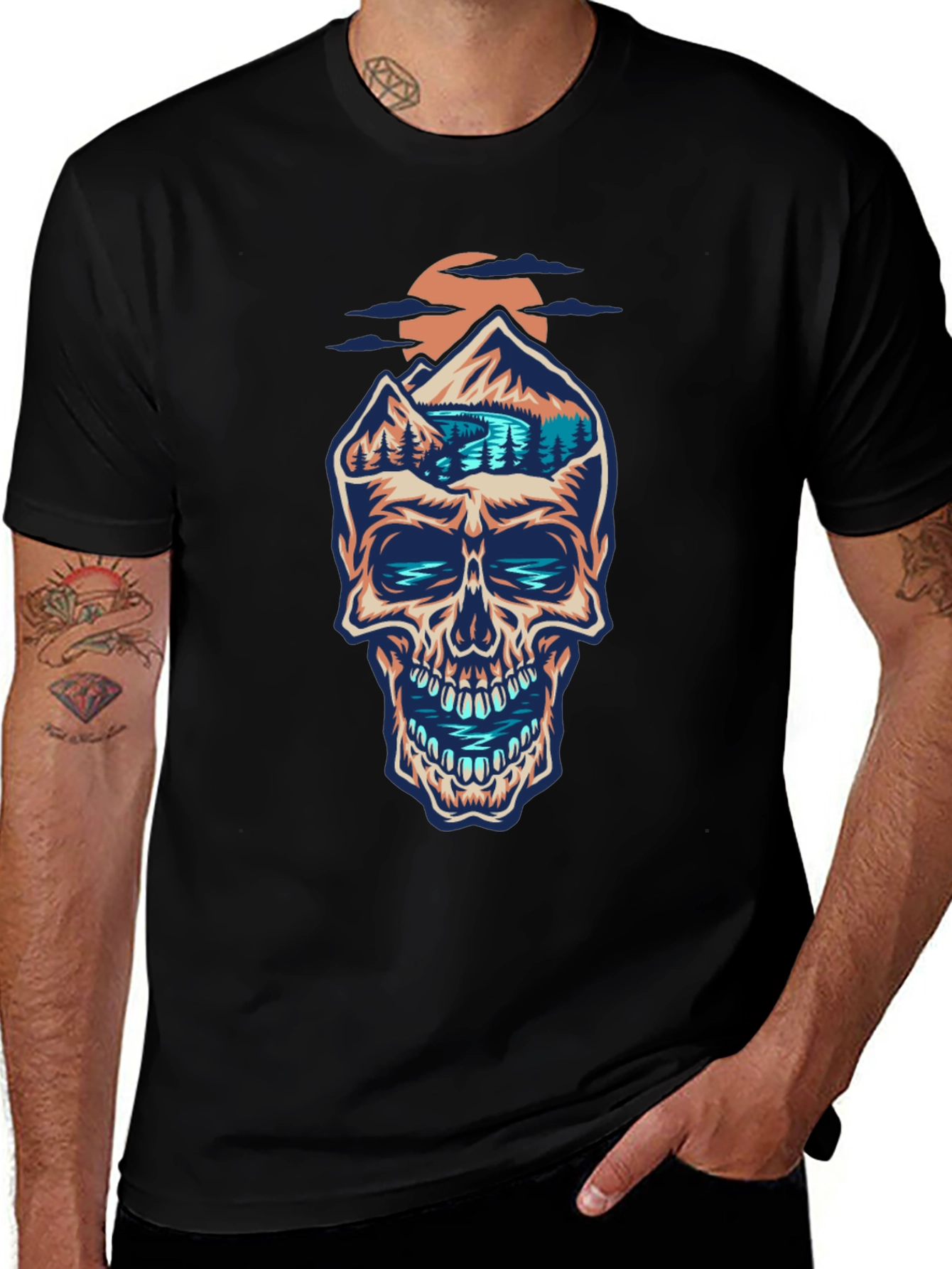 Skull Mountain Graphic Tee - Unique Design